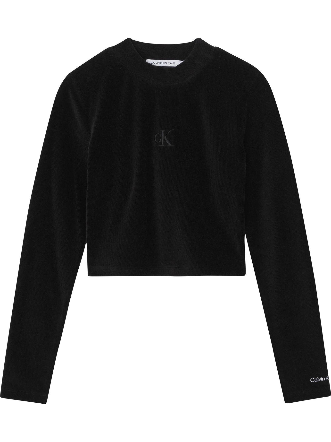 Polera Ls Velvet Rib Negro Calvin Klein-0