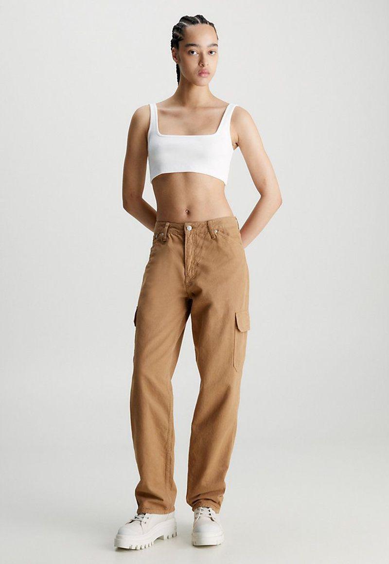 Corpiño de punto de canalé Blanco Calvin Klein-1