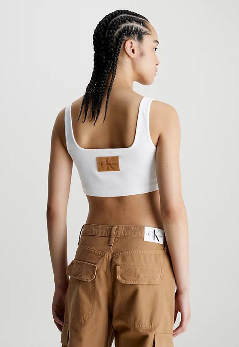 Corpiño de punto de canalé Blanco Calvin Klein-2