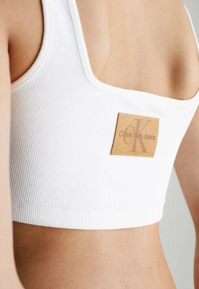 Corpiño de punto de canalé Blanco Calvin Klein-3