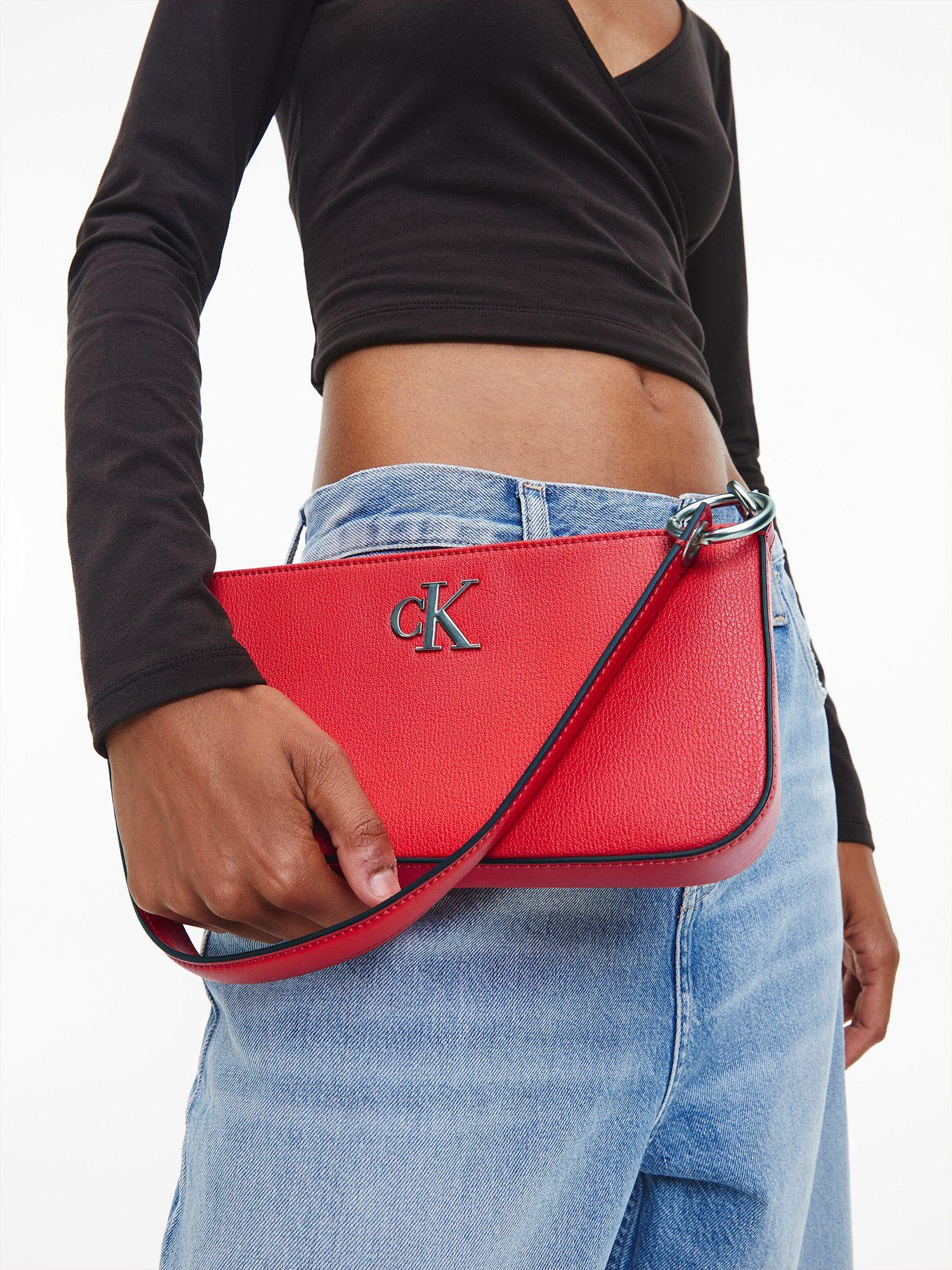 Cartera Minimal Monogram Shoulder Rojo Calvin Klein-3