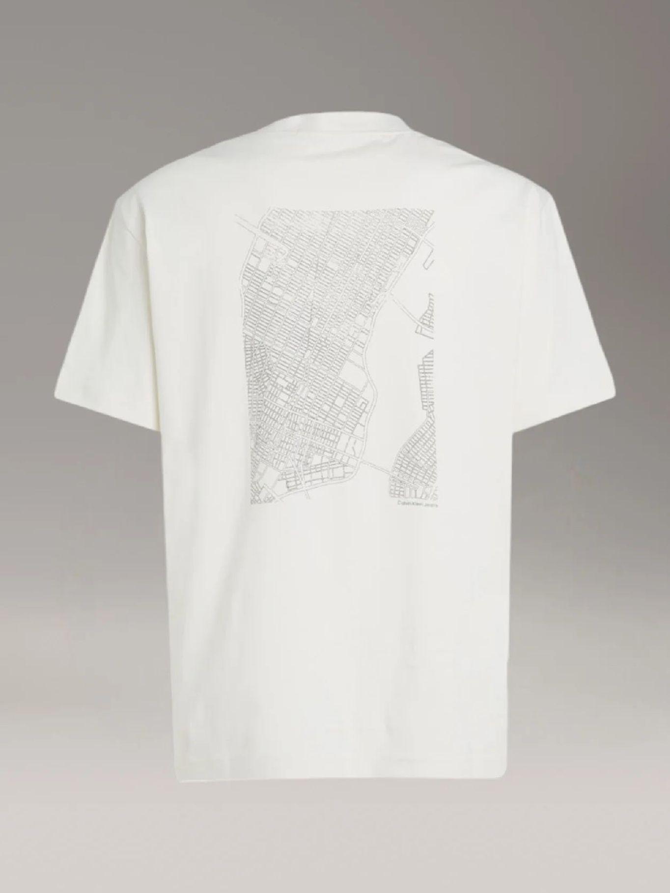 Polera City Grid Map Blanco Calvin Klein-4