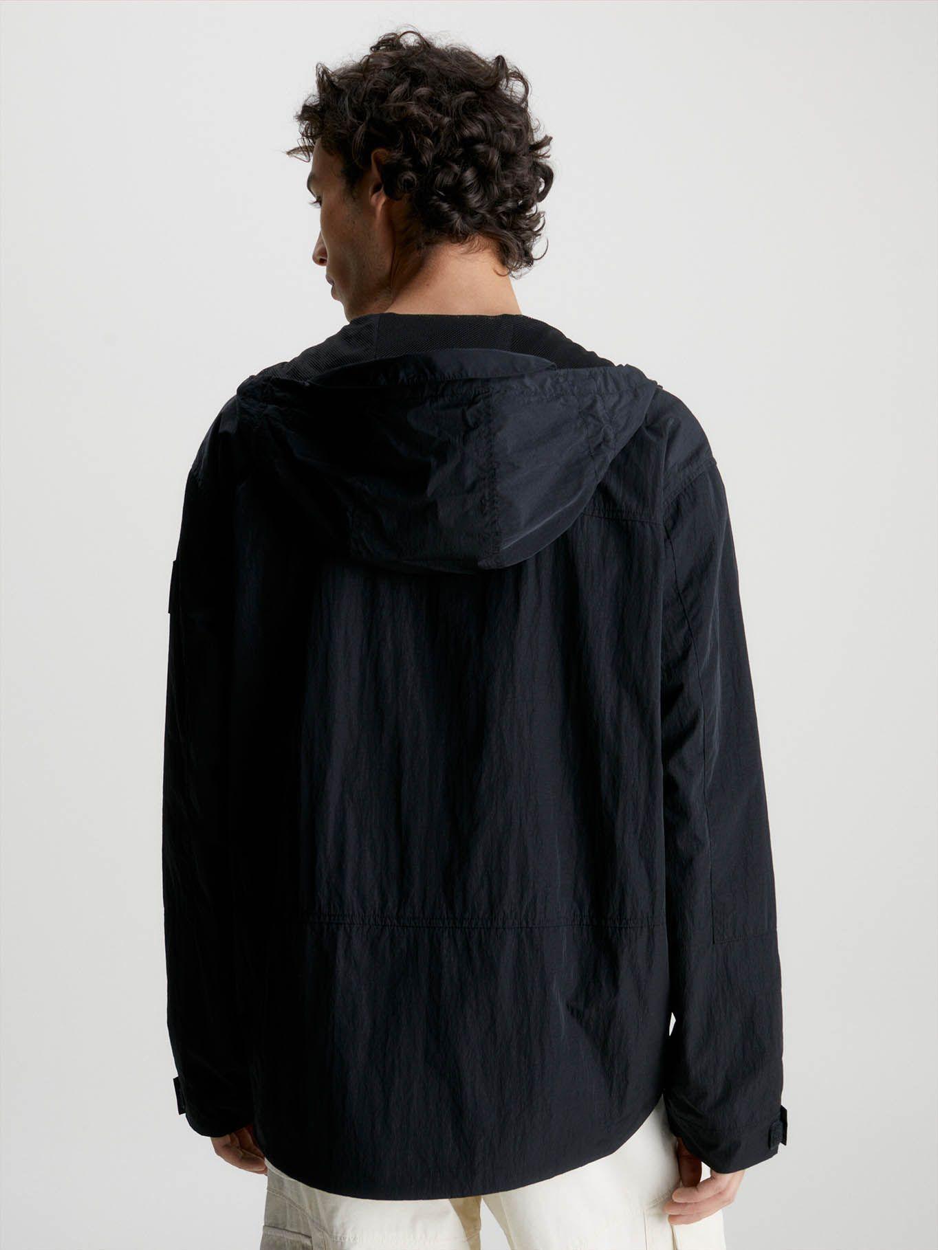 Cortavientos de nailon reciclado con capucha Negro Calvin Klein-2