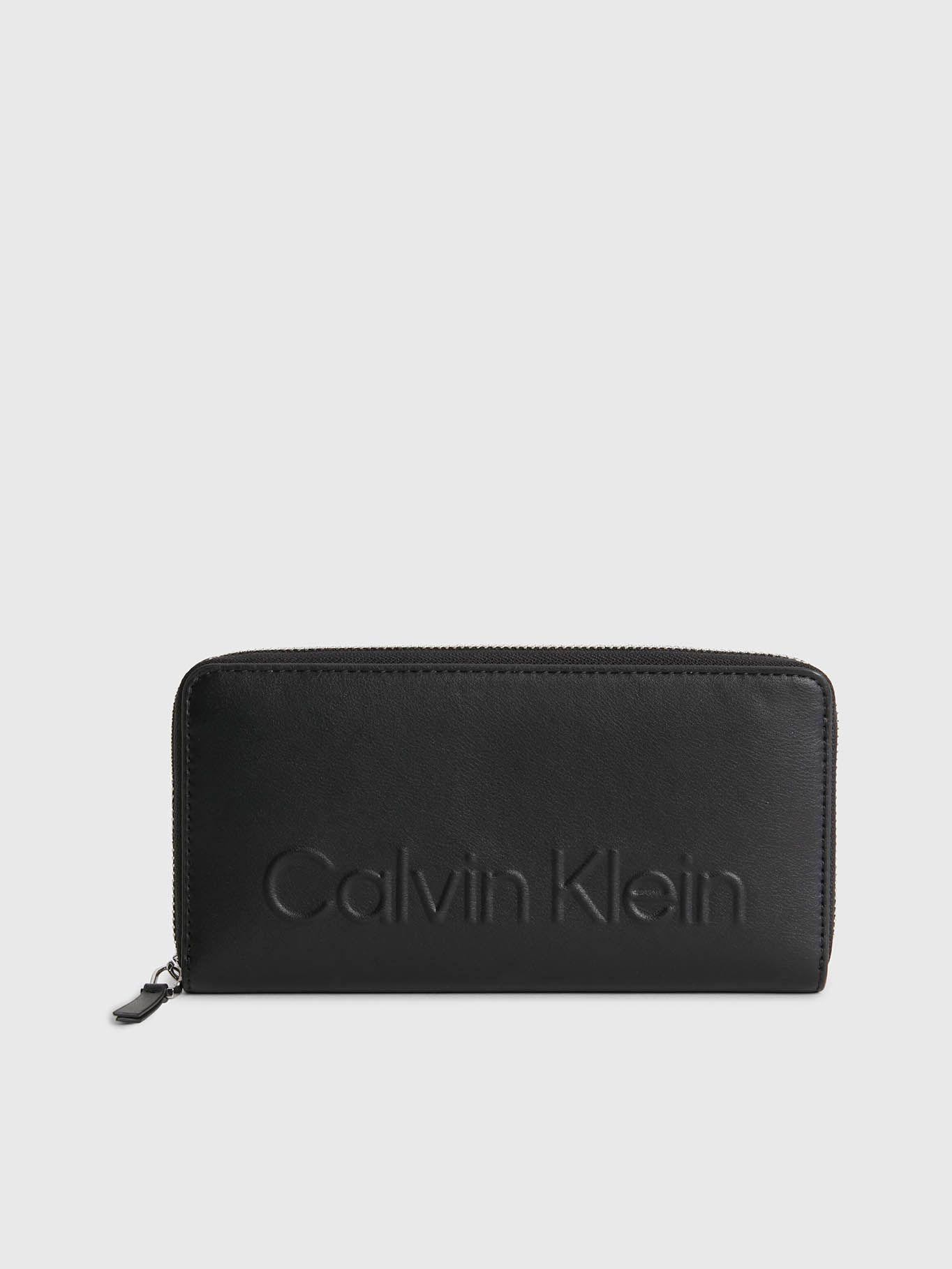 Cartera grande reciclada con cremallera en el contorno Negro Calvin Klein-0