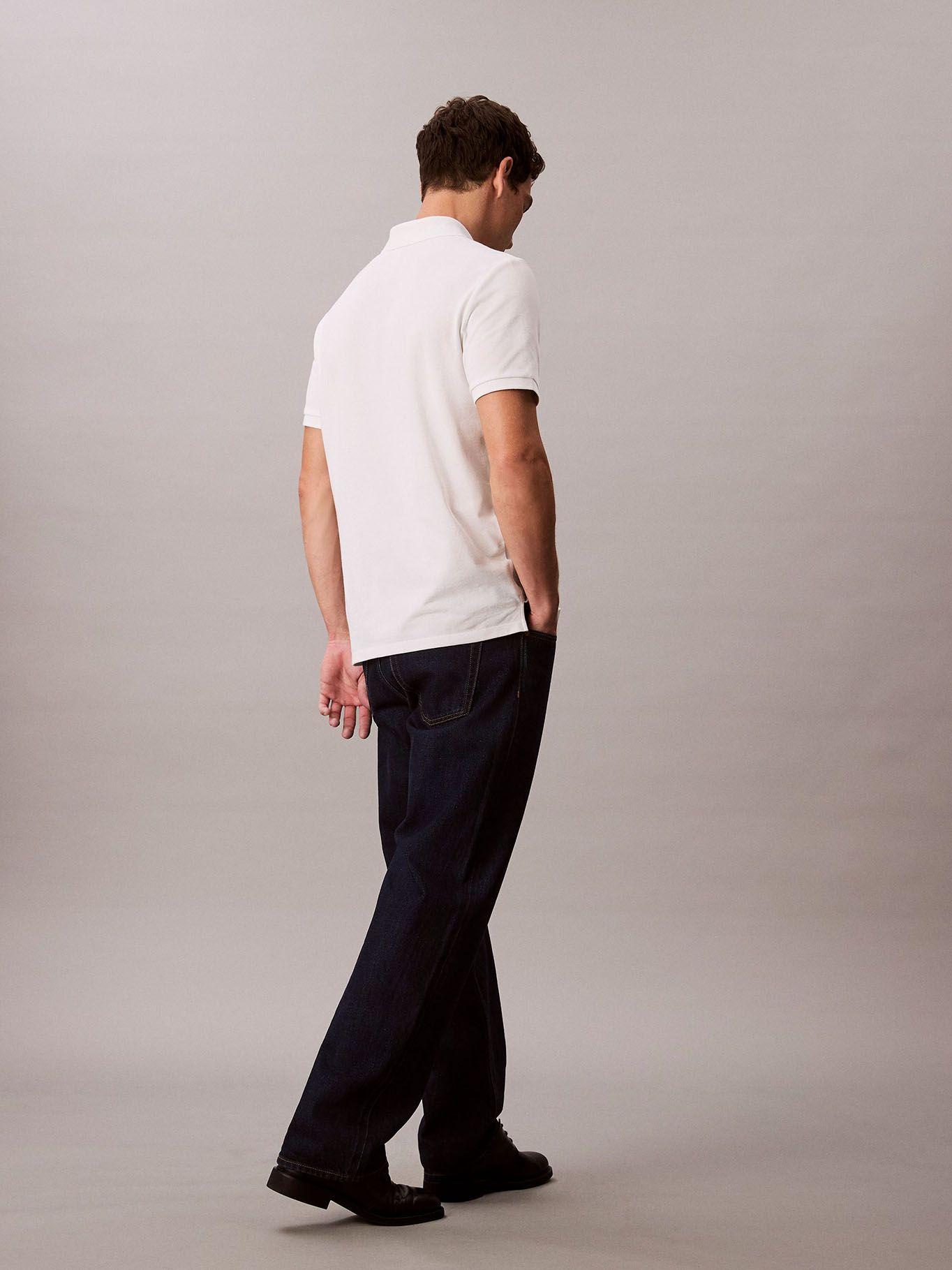 Polo con Monograma Blanco Calvin Klein-2