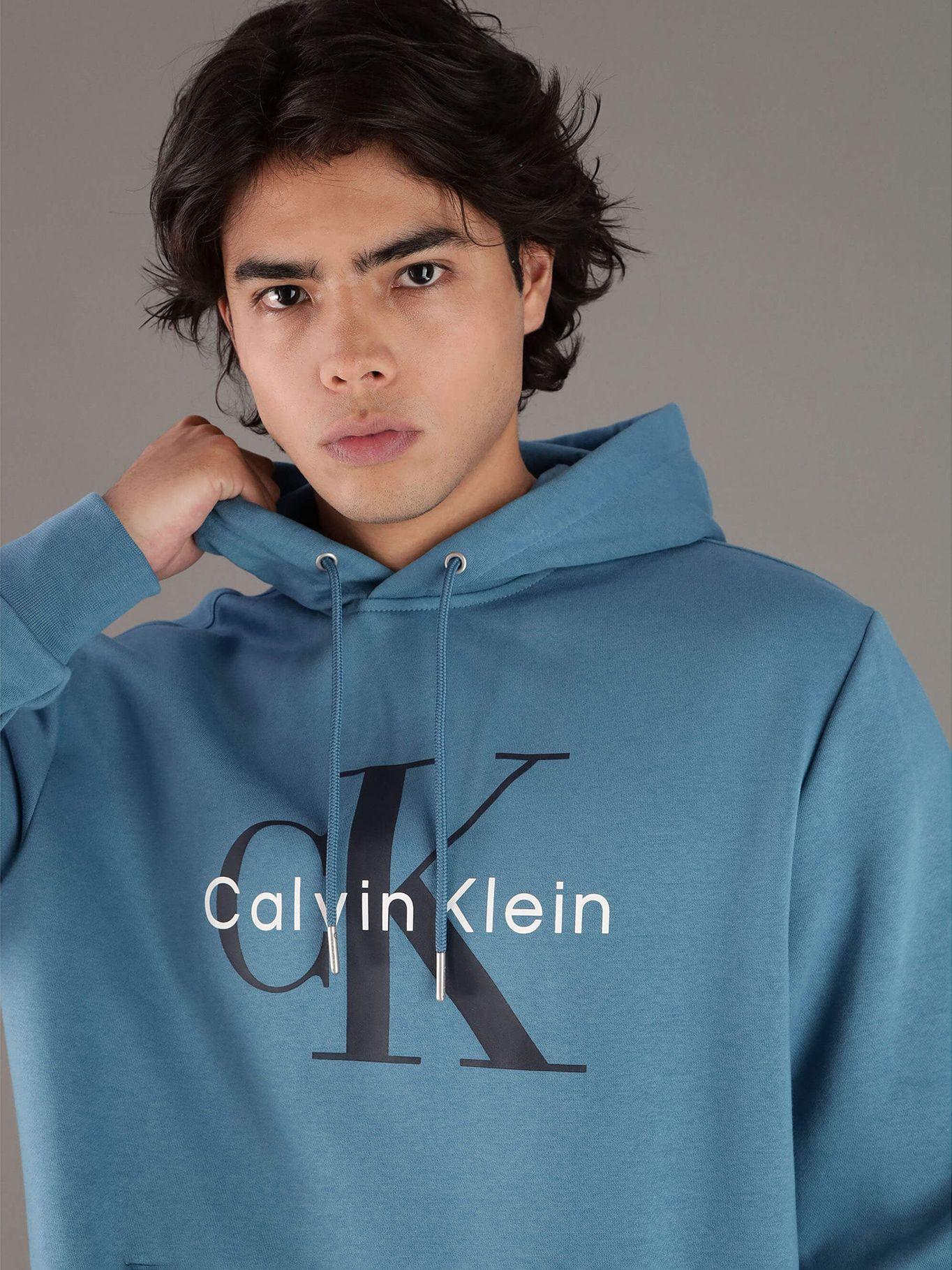 Polerón con Gorro Monograma Azul Calvin Klein-2