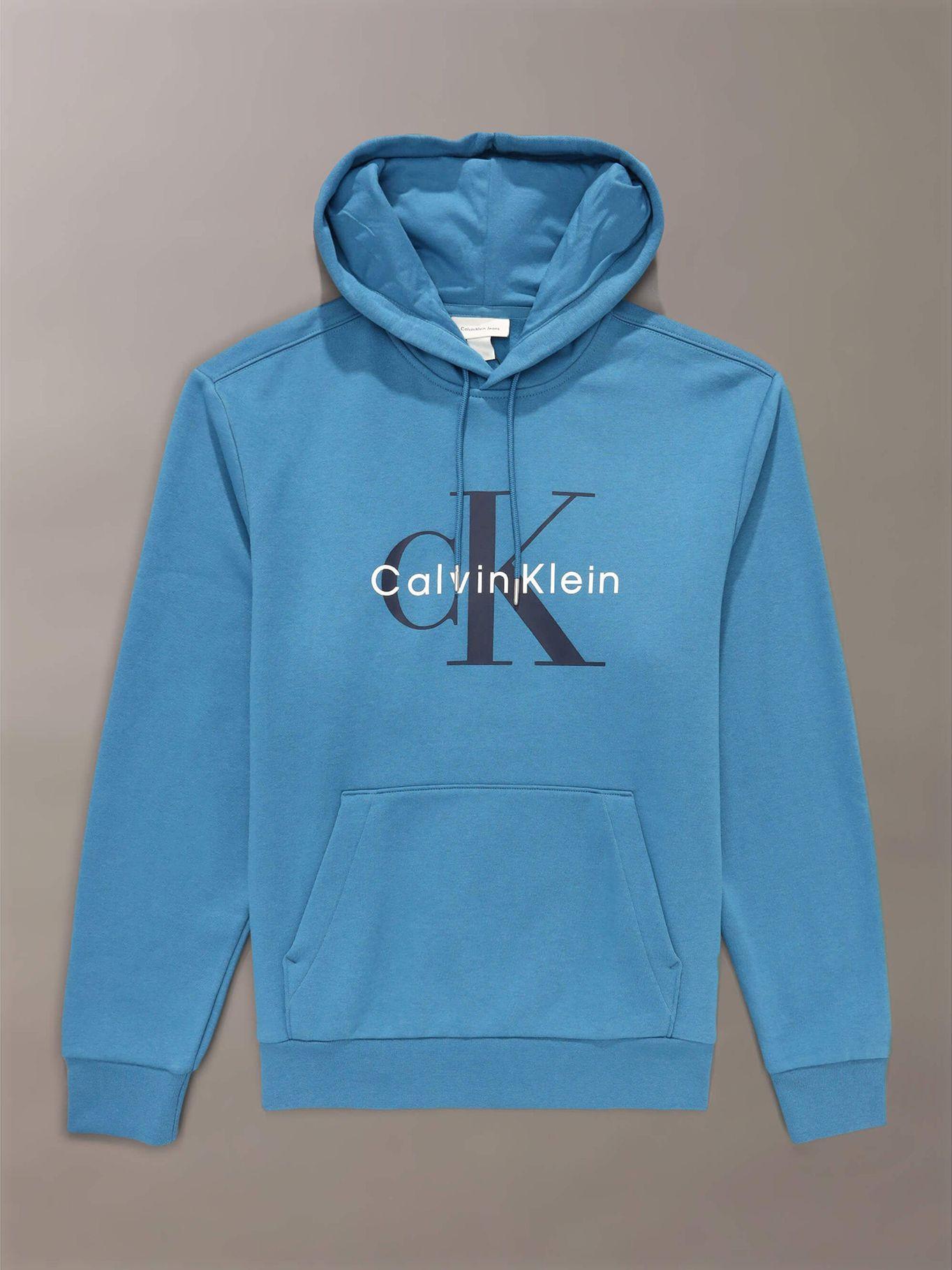 Polerón con Gorro Monograma Azul Calvin Klein-4