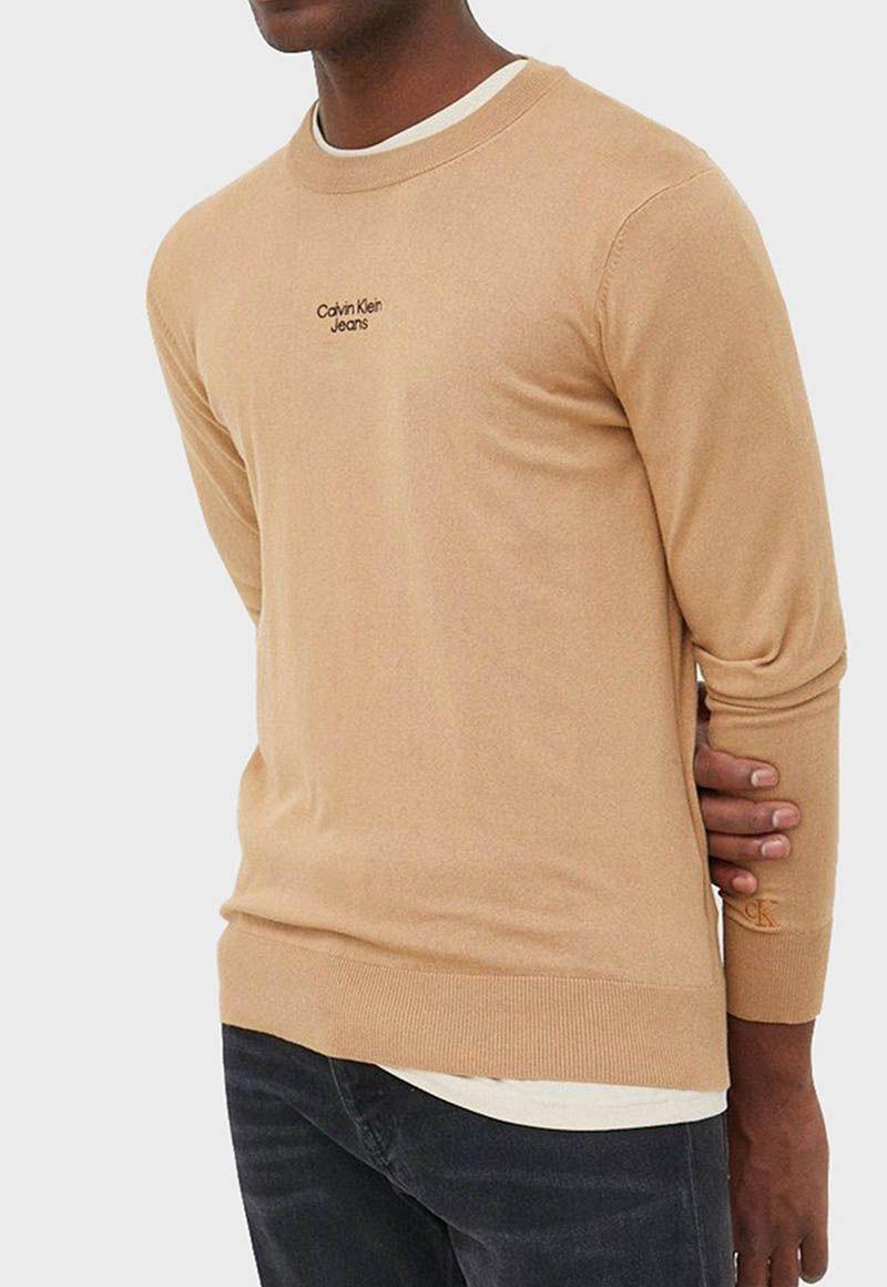 Suéter Stacked Logo Beige Calvin Klein-0