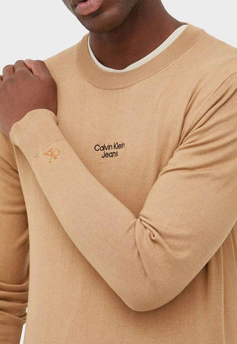 Suéter Stacked Logo Beige Calvin Klein-3