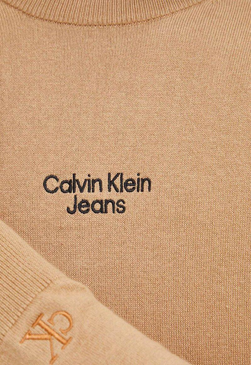 Suéter Stacked Logo Beige Calvin Klein-2