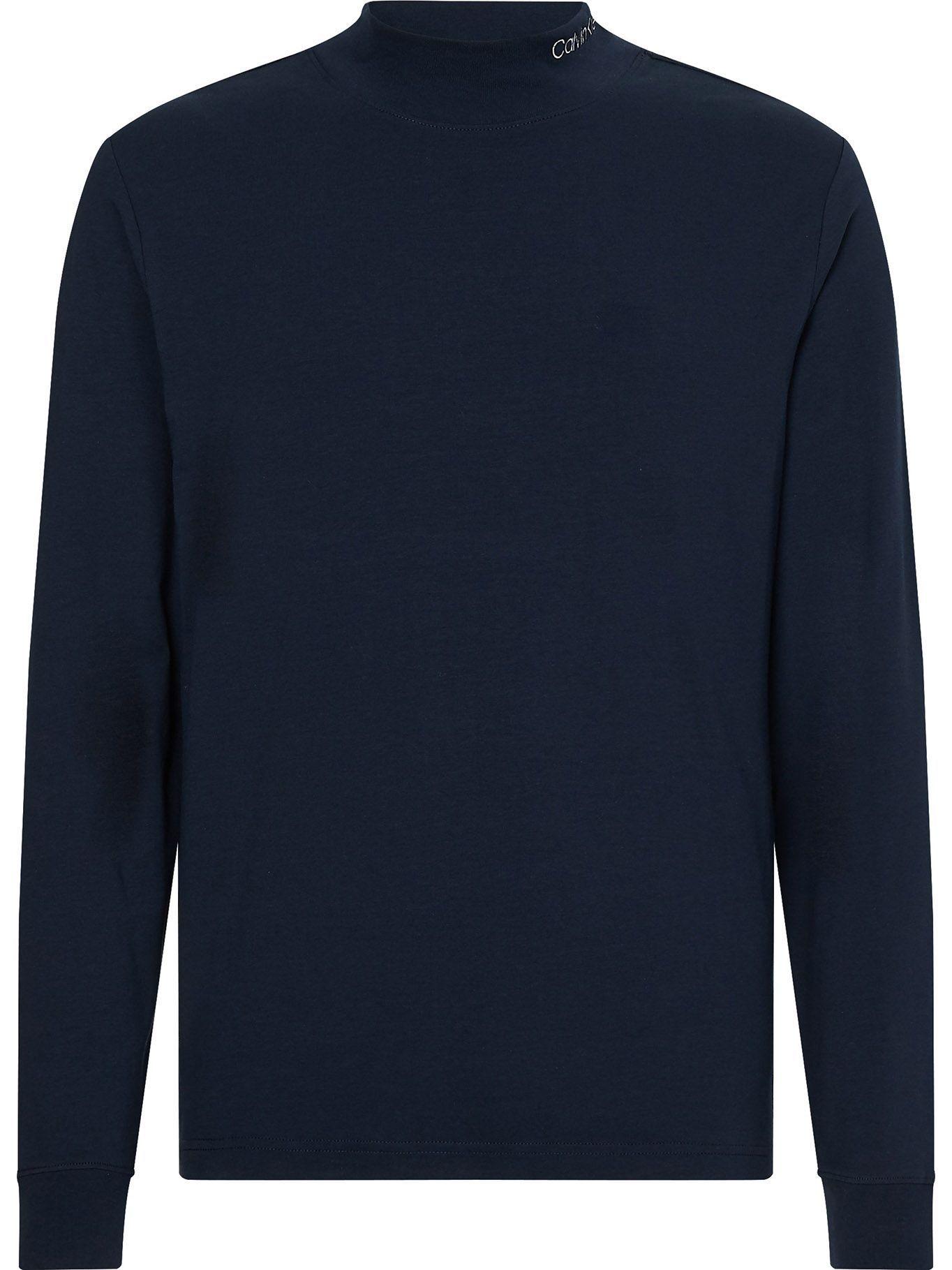 Polera Slim Stretch Mock Azul Calvin Klein-0