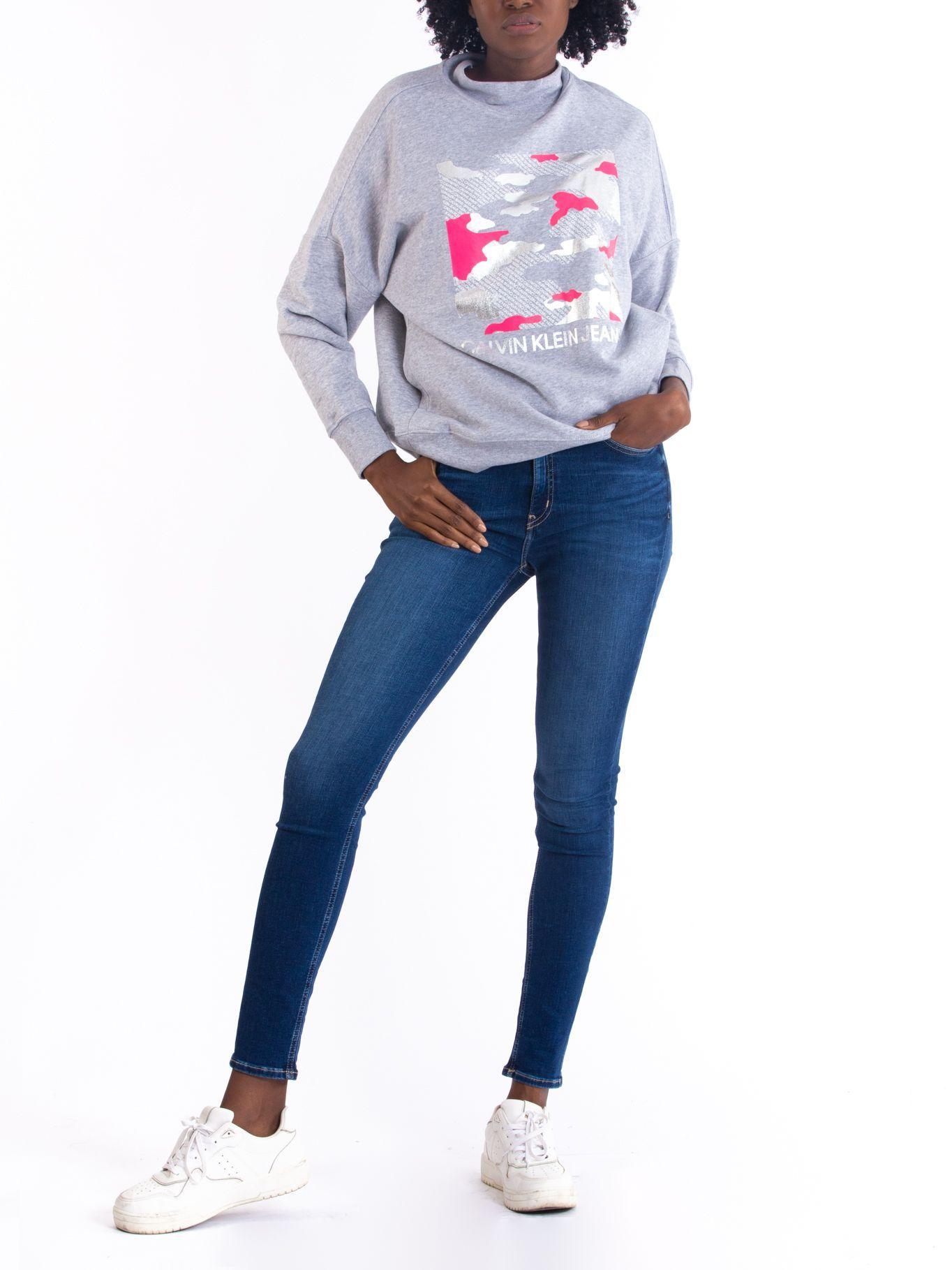 Polerón Graphic Camo Gris Calvin Klein-0