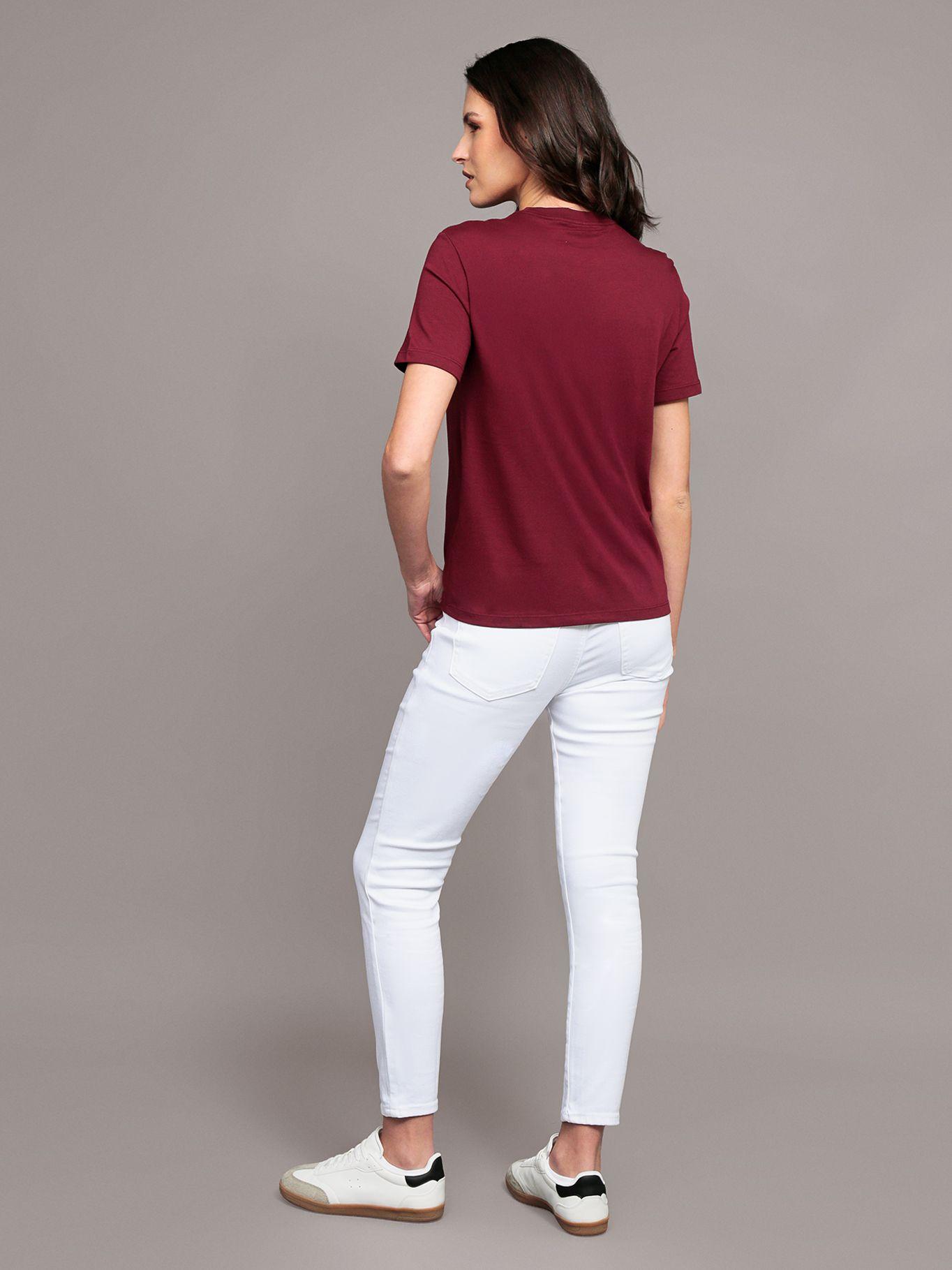 Polera classic con monograma Burdeo Calvin Klein-2