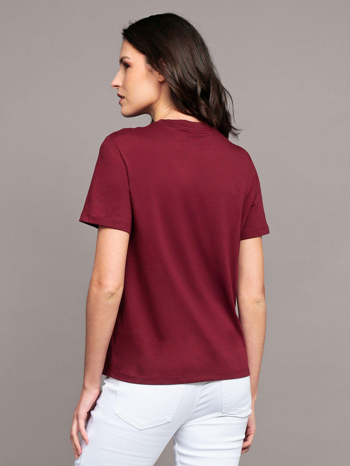 Polera classic con monograma Burdeo Calvin Klein-3