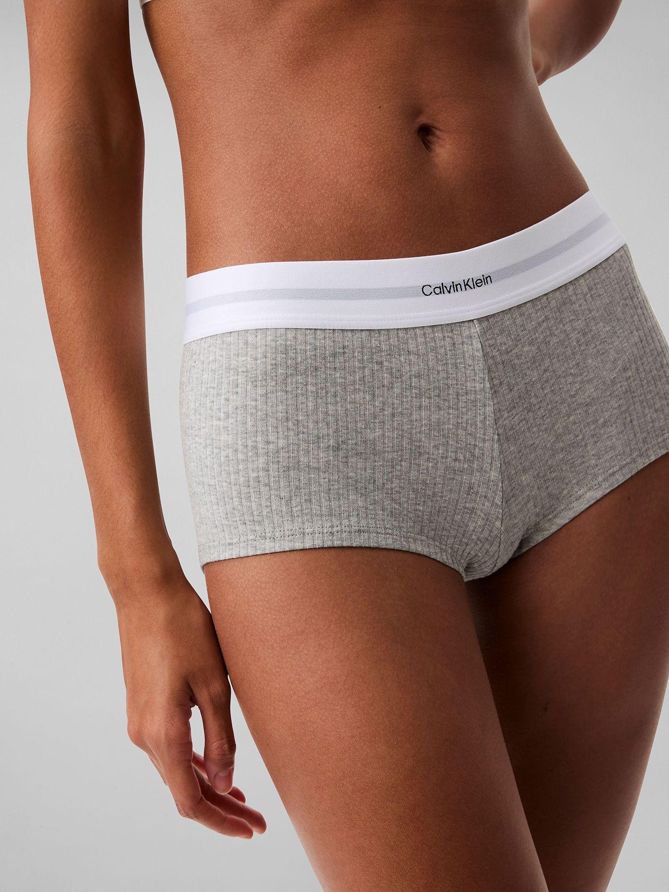 Calzón Boyshort Cotton Modal Rib Gris Calvin Klein-4