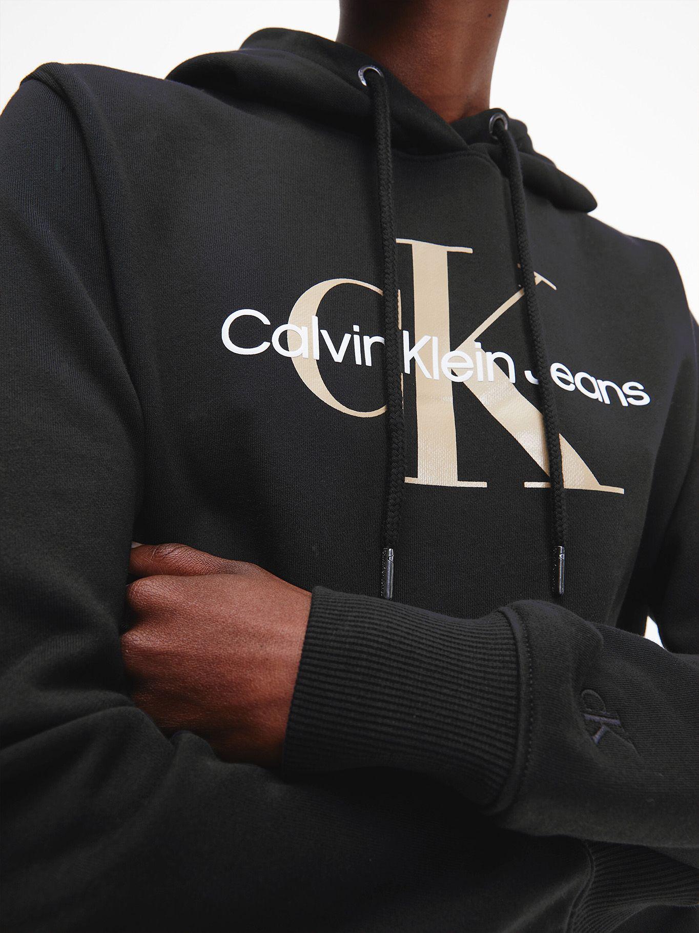 Hoodie Seasonal Negro Calvin Klein-3