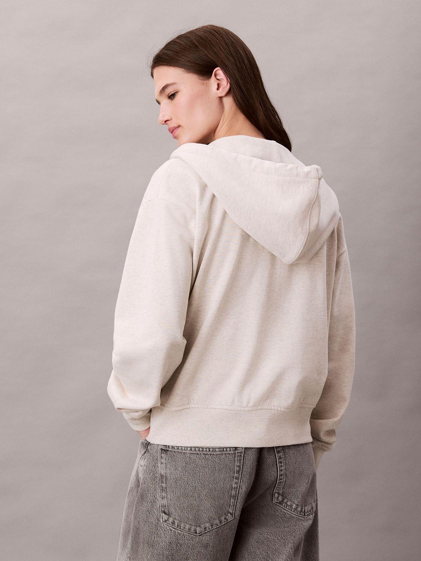 Polerón De Gorro y Cierre Cremallera Beige Calvin Klein-2