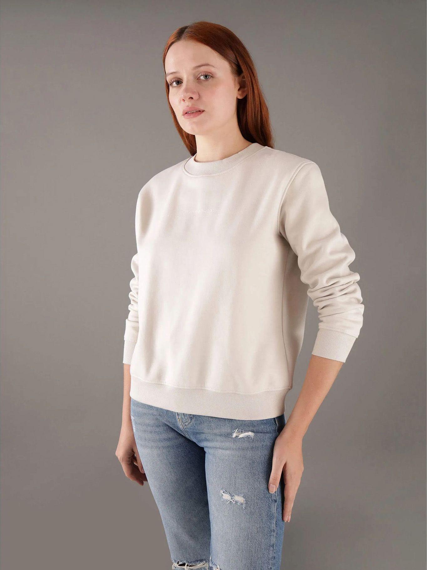 Polerón cuello redondo institutional Beige Calvin Klein-0