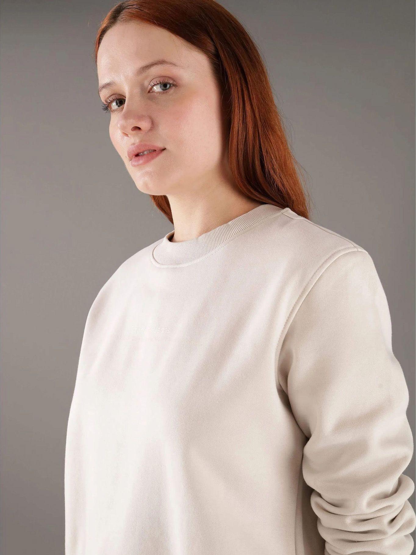 Polerón cuello redondo institutional Beige Calvin Klein-3