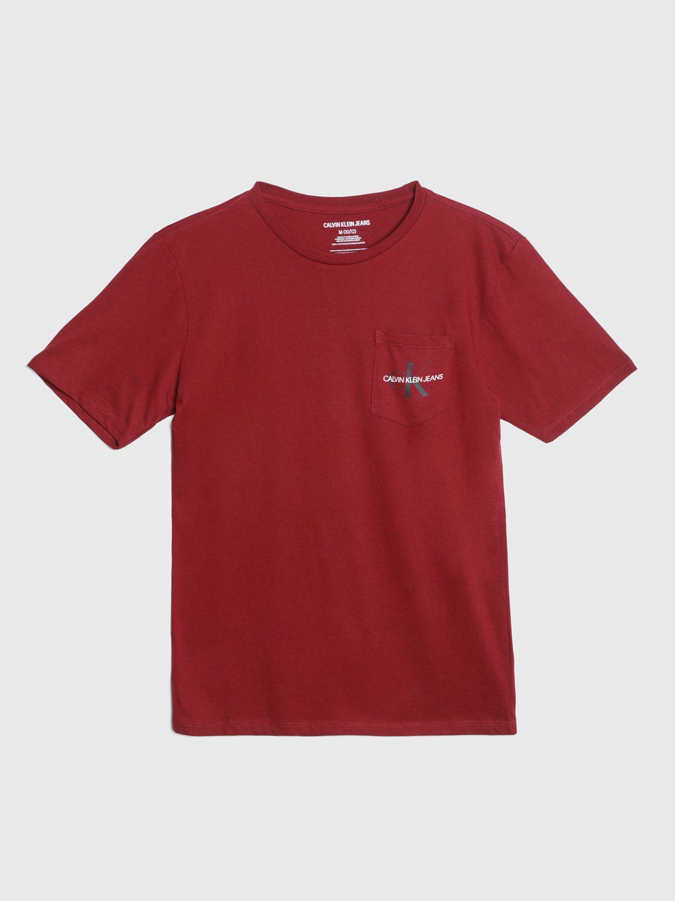 Polera Niño Monogram Pocket Rojo Calvin Klein-0