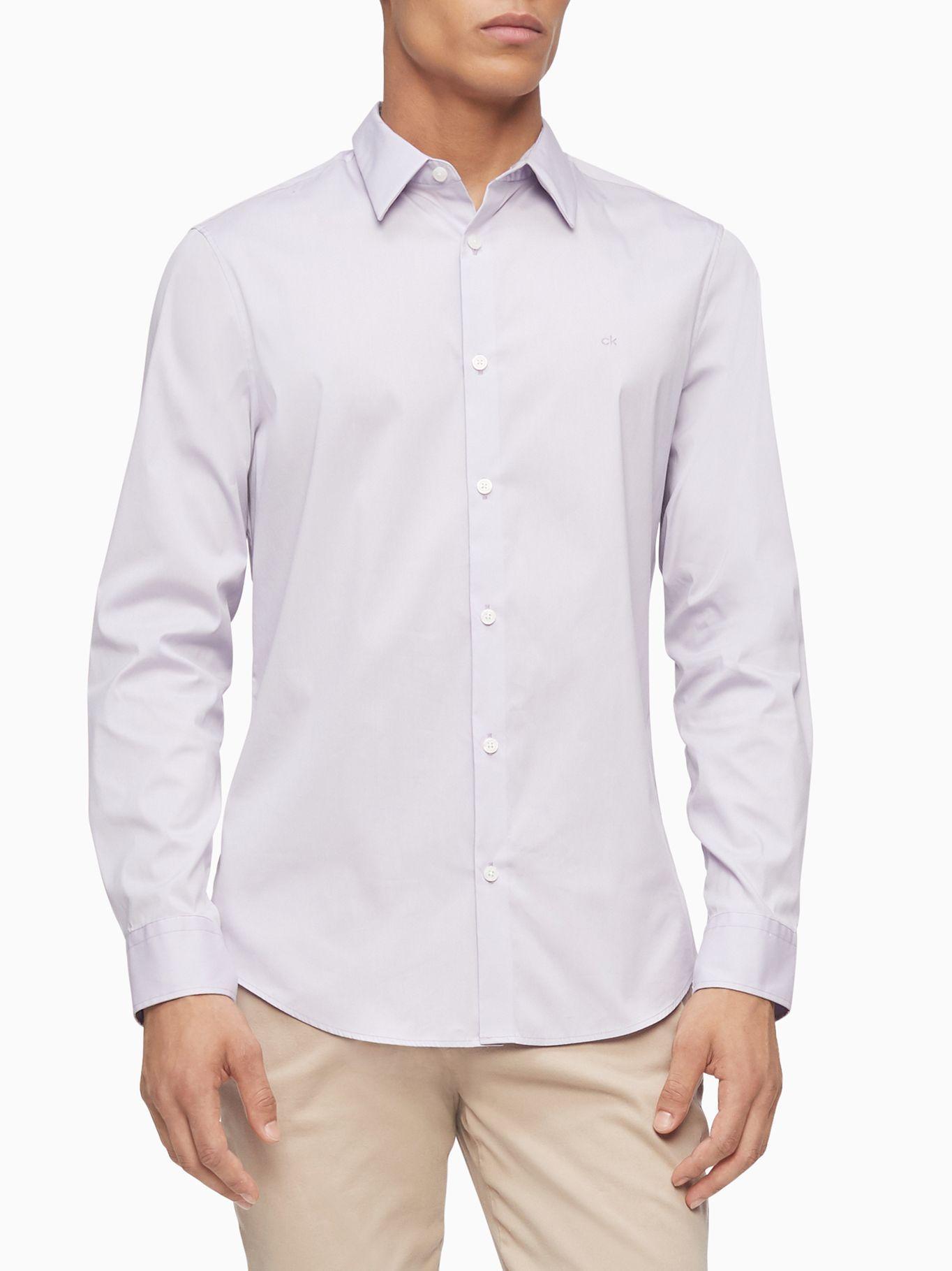 Camisa The Stretch-Cotton Lila Calvin Klein-0