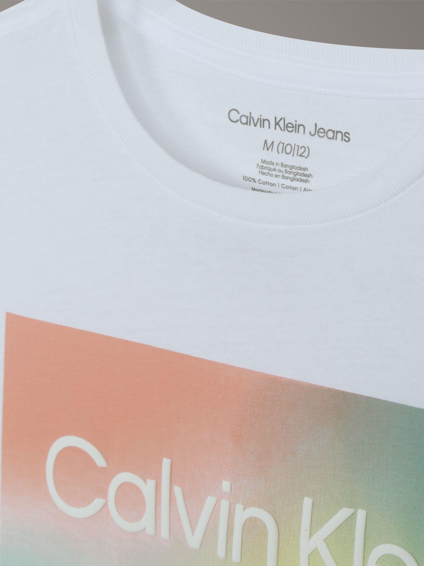 Polera Niño Gradient Box Para Niño Blanco Calvin Klein-3