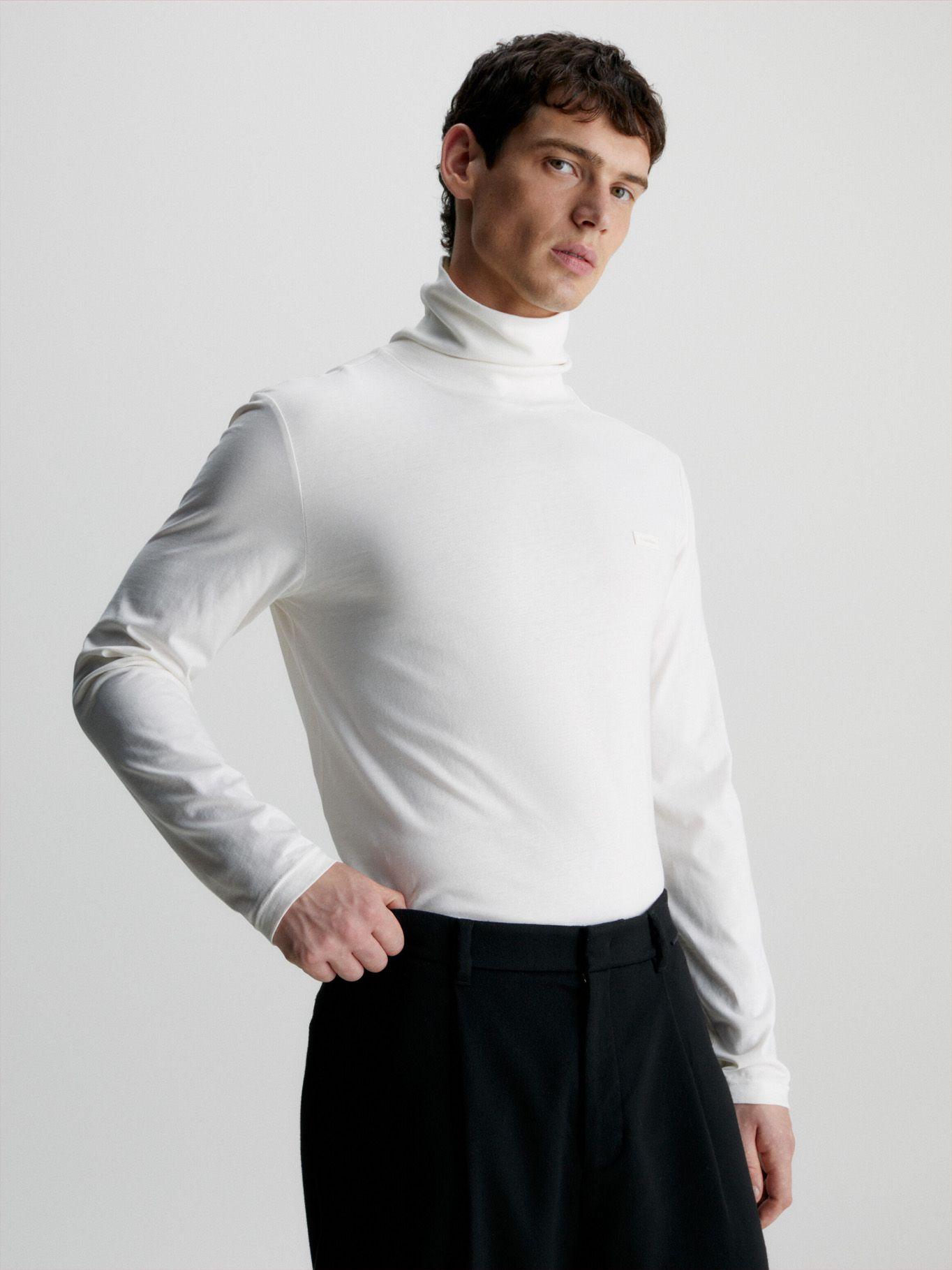 Polera Ls Cuello Alto Smooth Blanco Calvin Klein-0