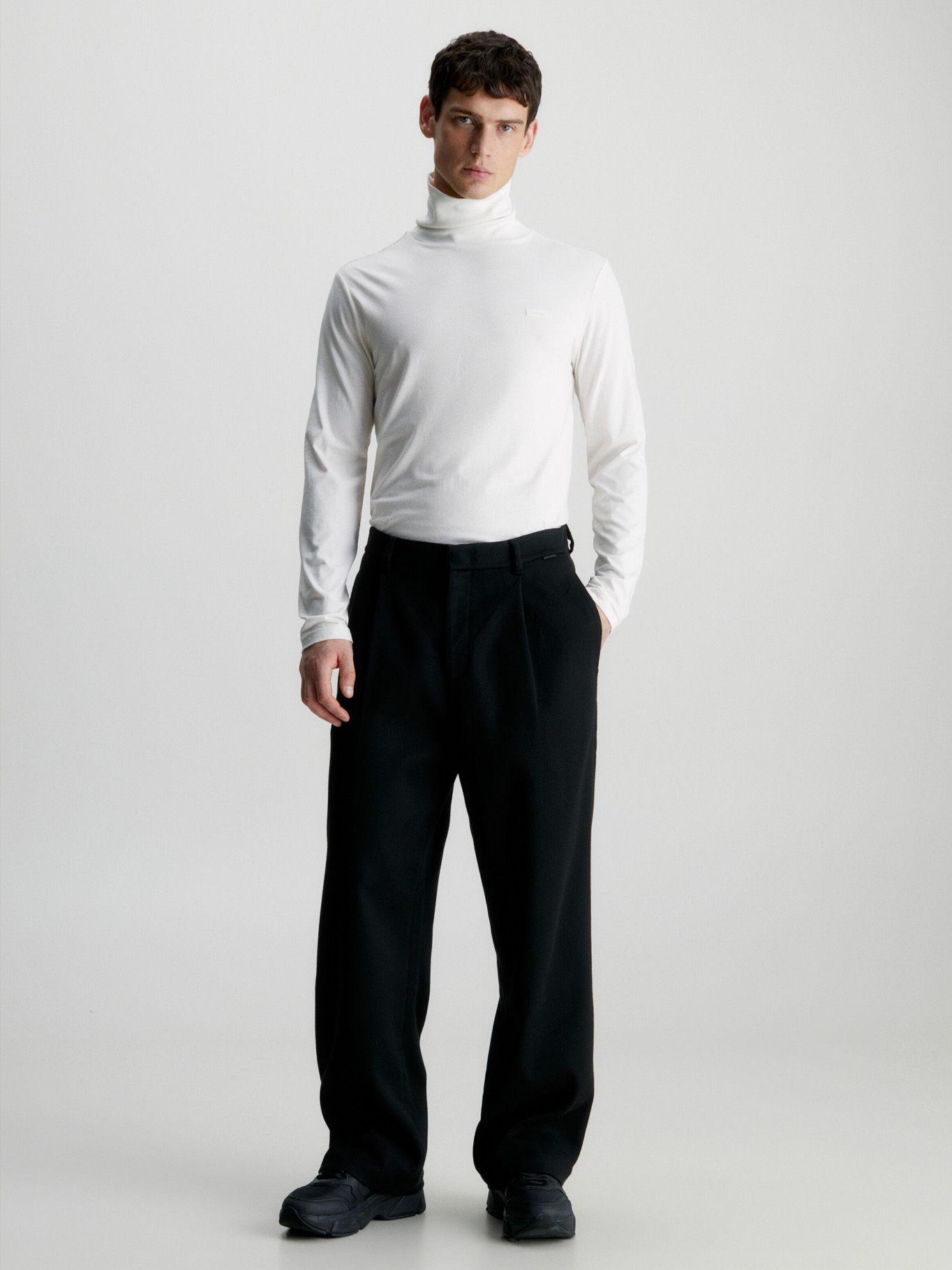 Polera Ls Cuello Alto Smooth Blanco Calvin Klein-1
