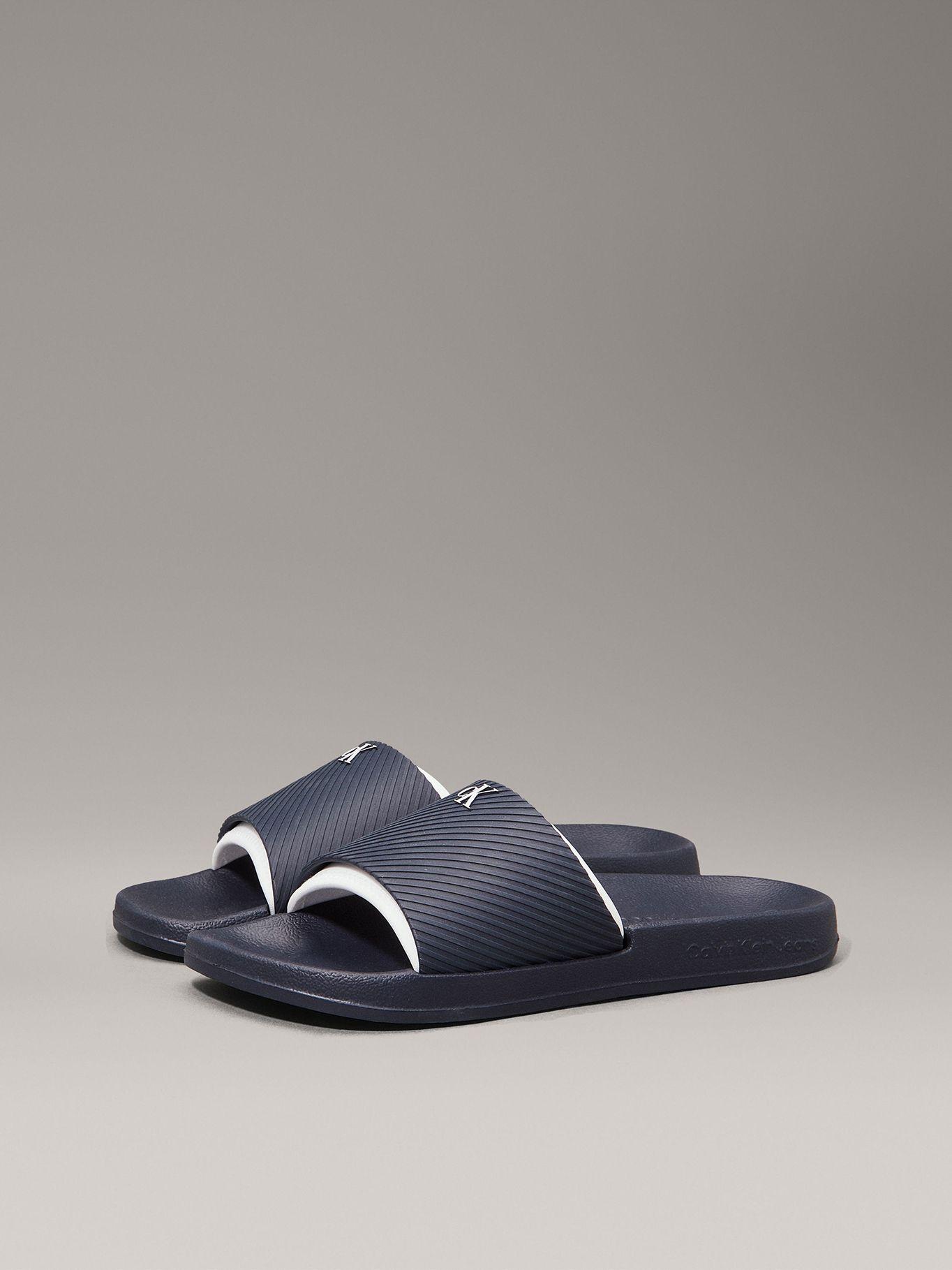Sandalias Slide Rubber Azul Calvin Klein-0