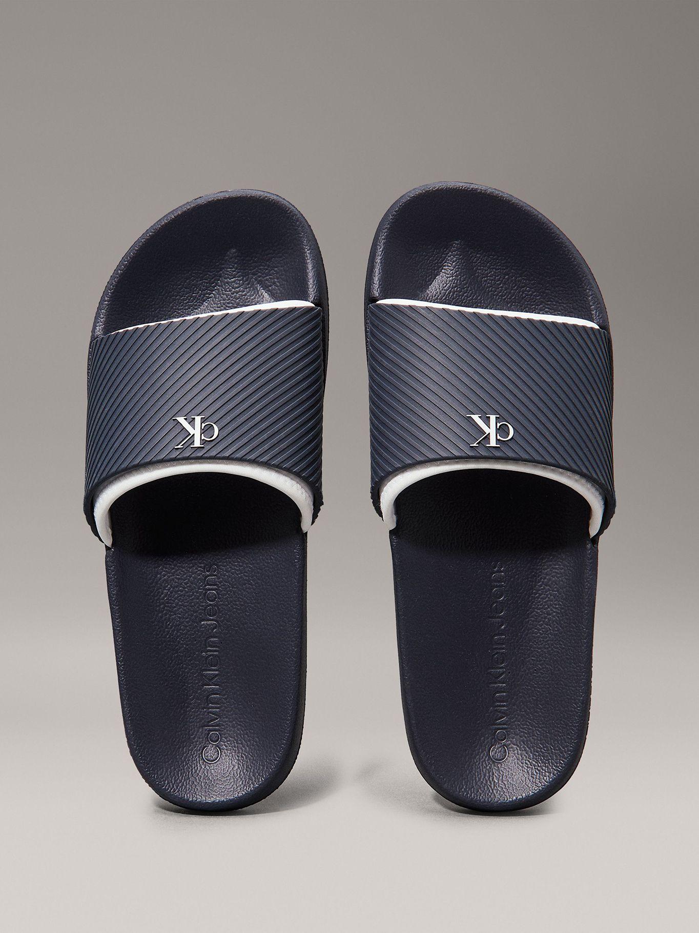 Sandalias Slide Rubber Azul Calvin Klein-2
