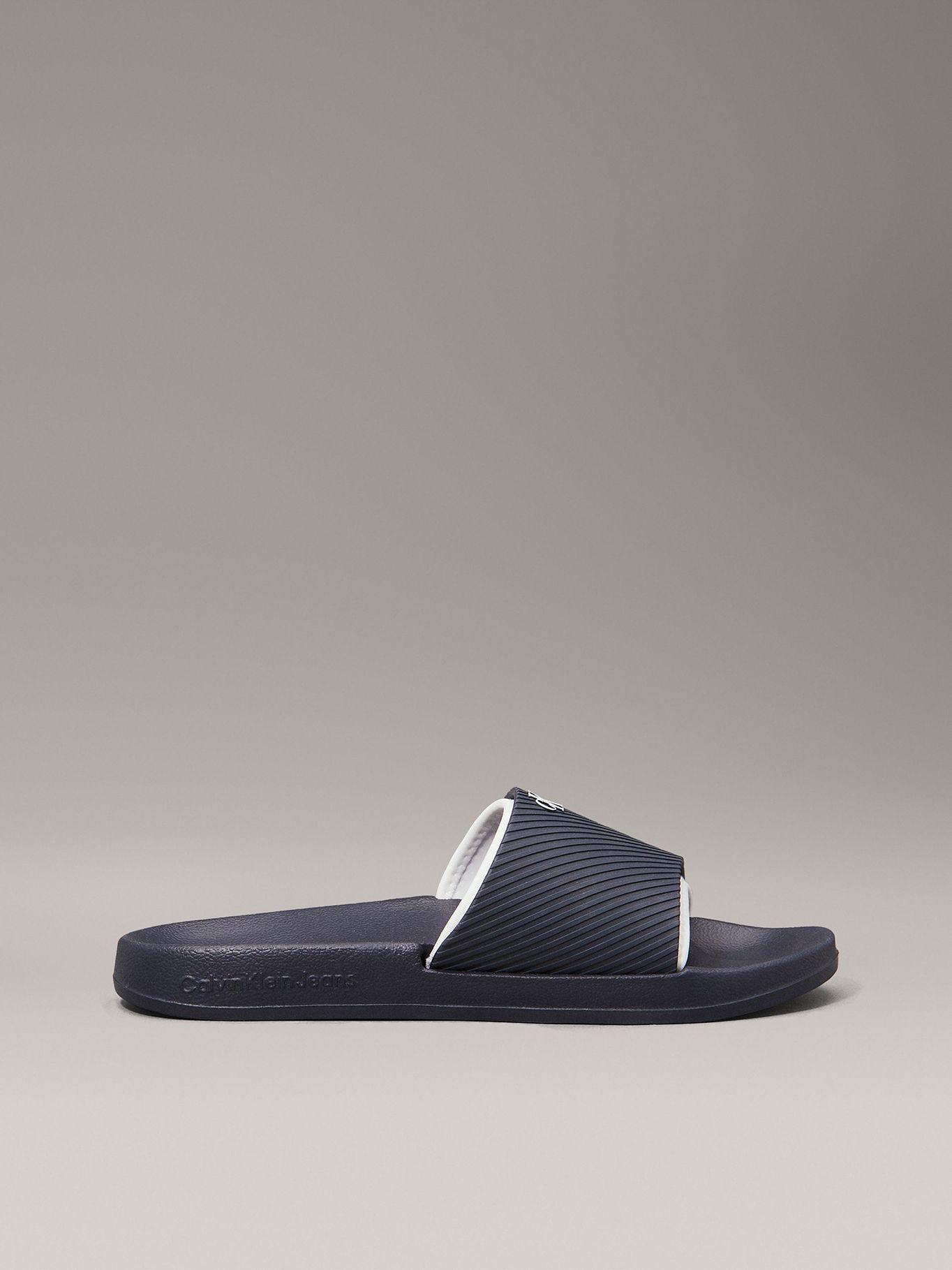 Sandalias Slide Rubber Azul Calvin Klein-4
