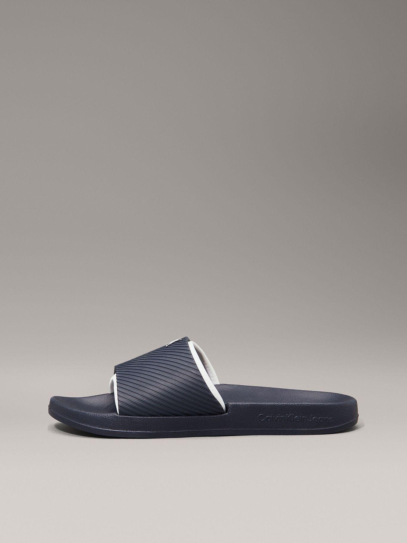 Sandalias Slide Rubber Azul Calvin Klein-5