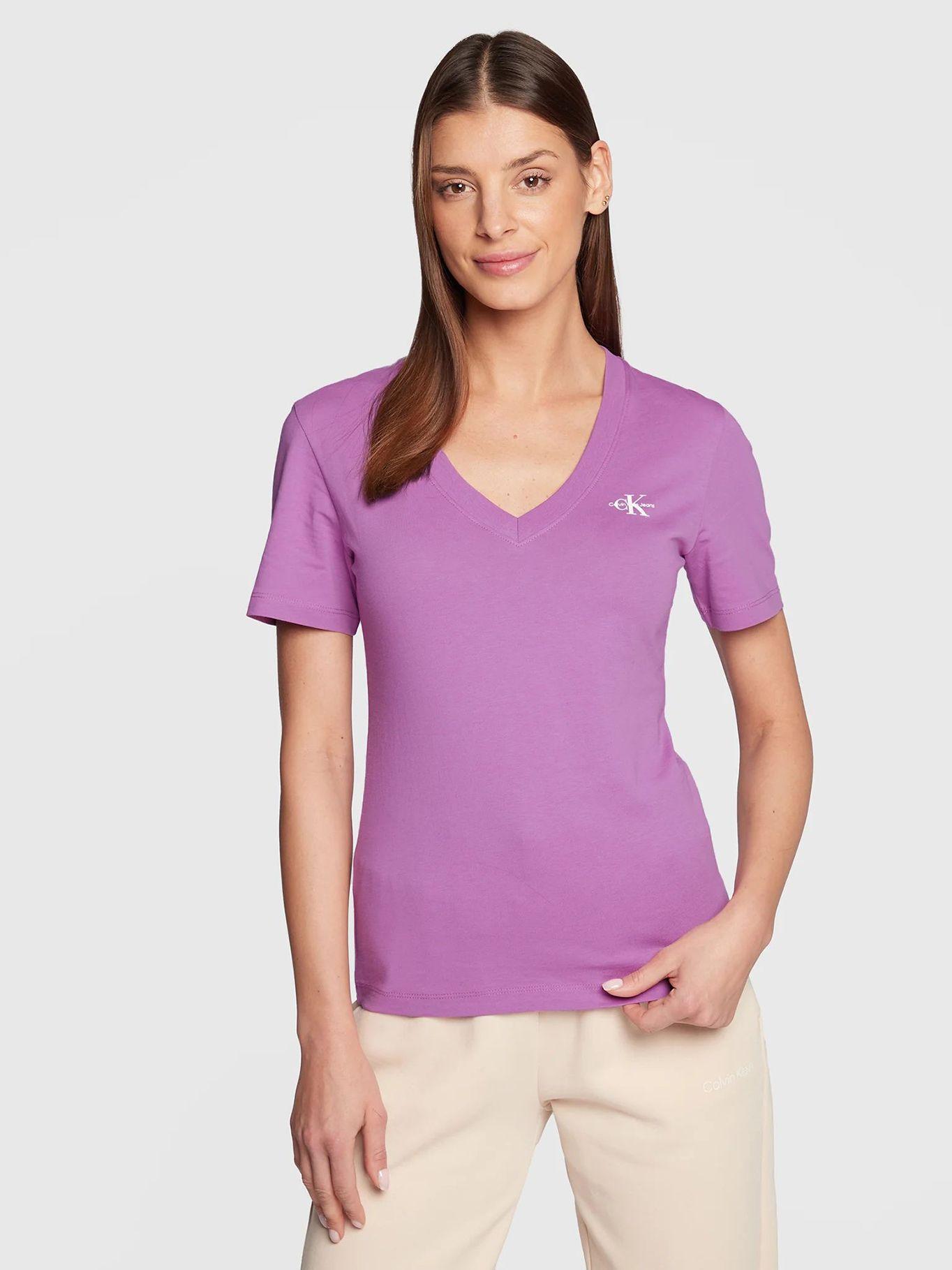 Camiseta con logo Violeta Calvin Klein J20J220303-VDR-0