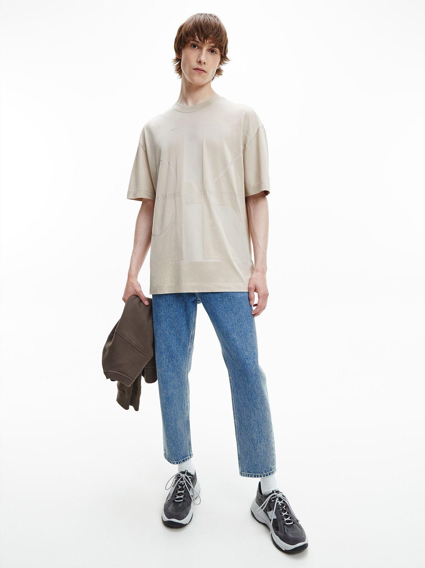 Polera Bold Monogram Oversized Beige Calvin Klein-1