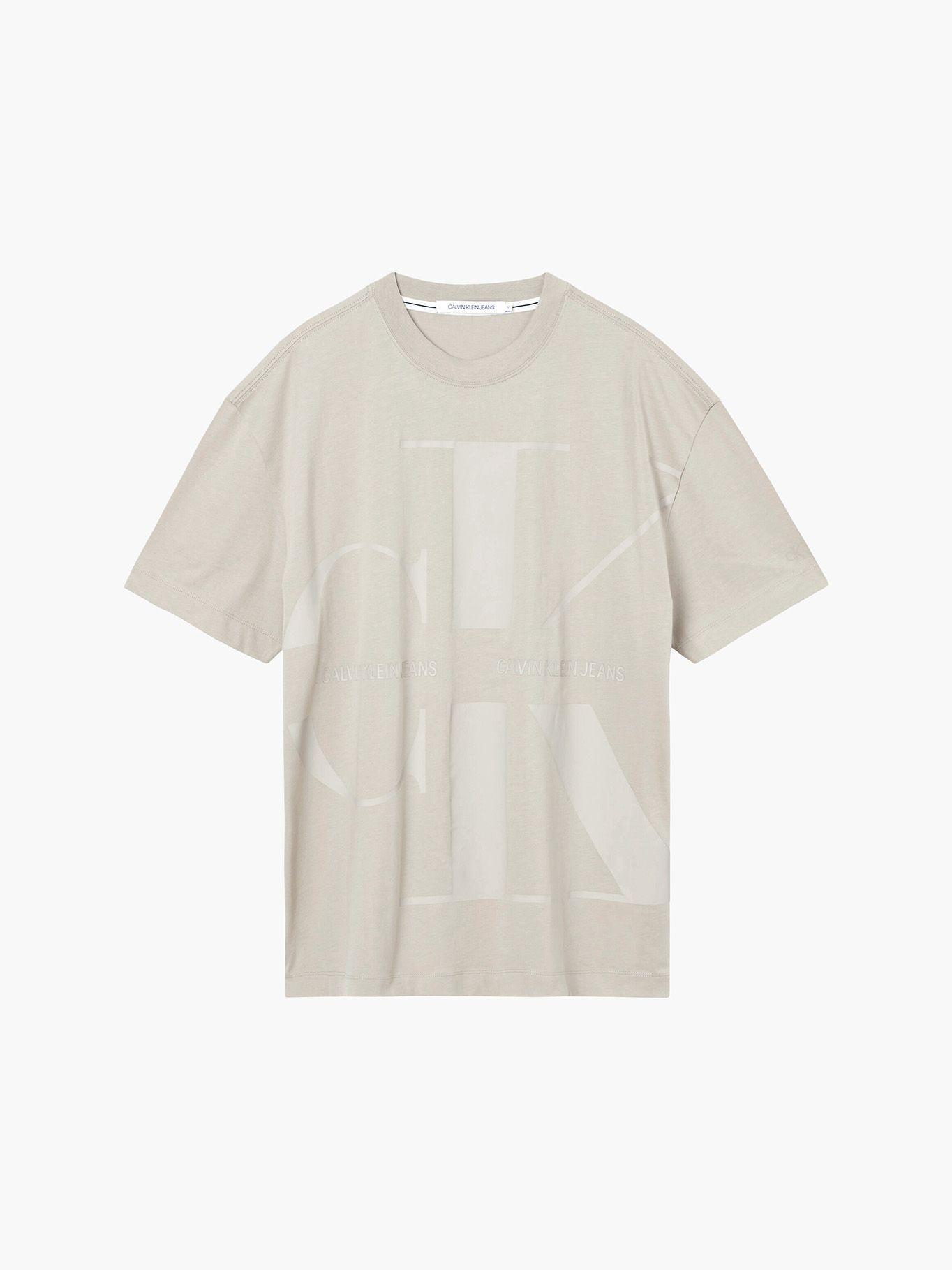Polera Bold Monogram Oversized Beige Calvin Klein-4