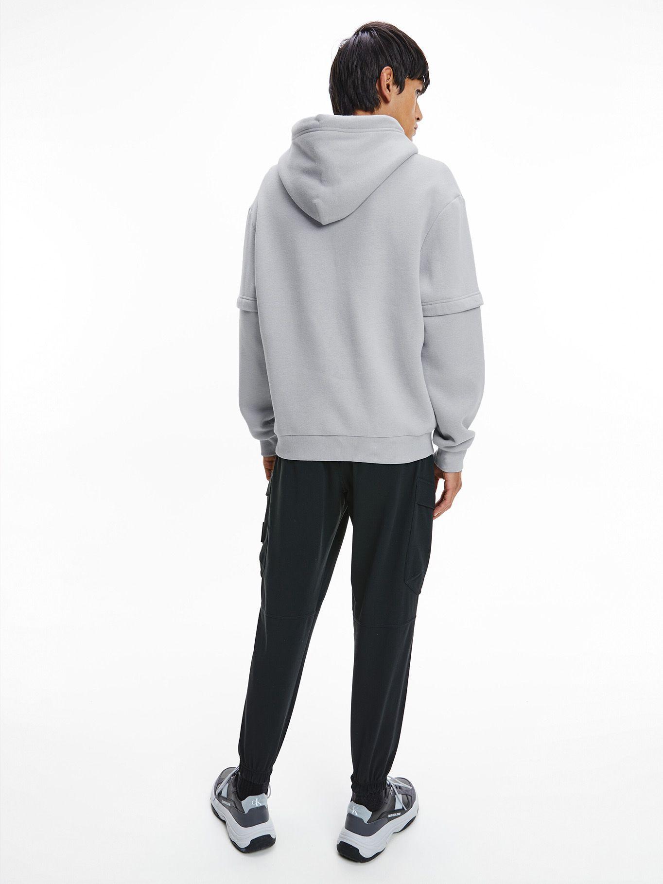 Hoodie Doublelayer Gris Calvin Klein-1