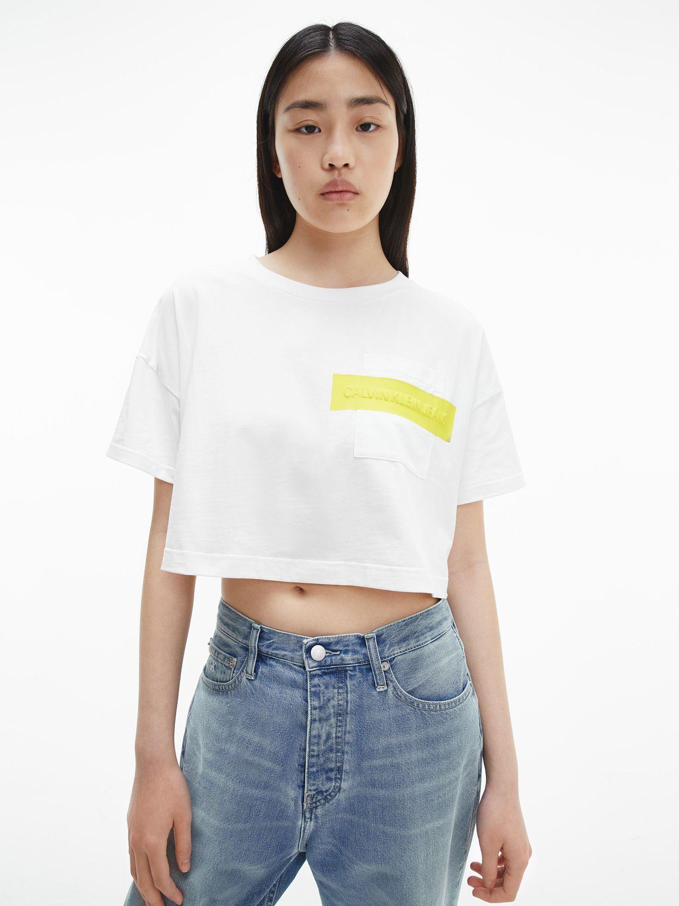 Crop Top Hero Logo Blanco Calvin Klein-3