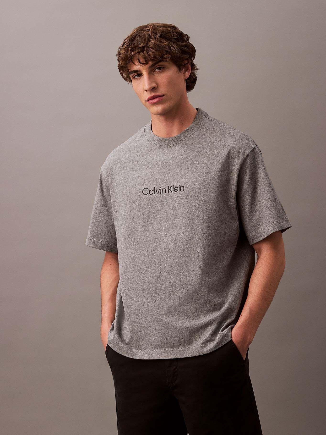 Polera Relaxed con Logo Gris Calvin Klein-0
