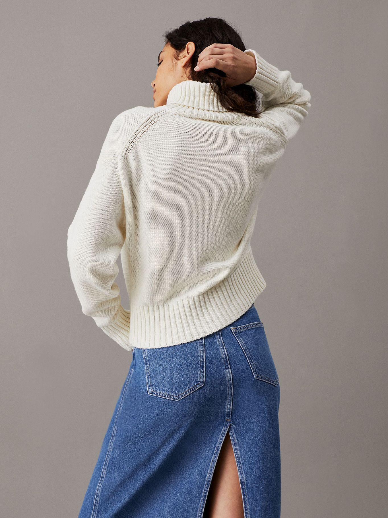 Sweater Chenille Monologo Crema Calvin Klein-2