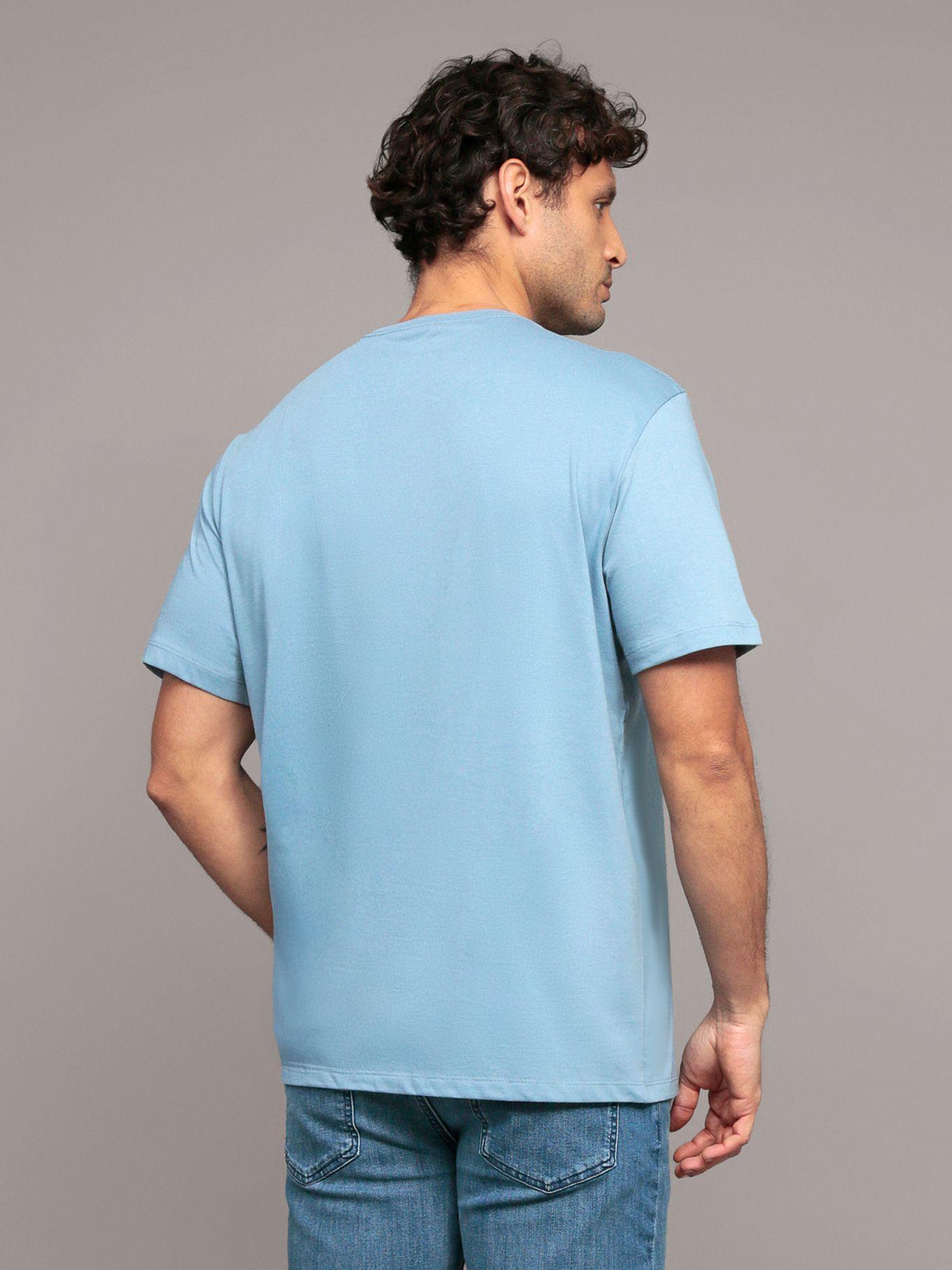 Polera Street Sign Graphic Celeste Calvin Klein-3