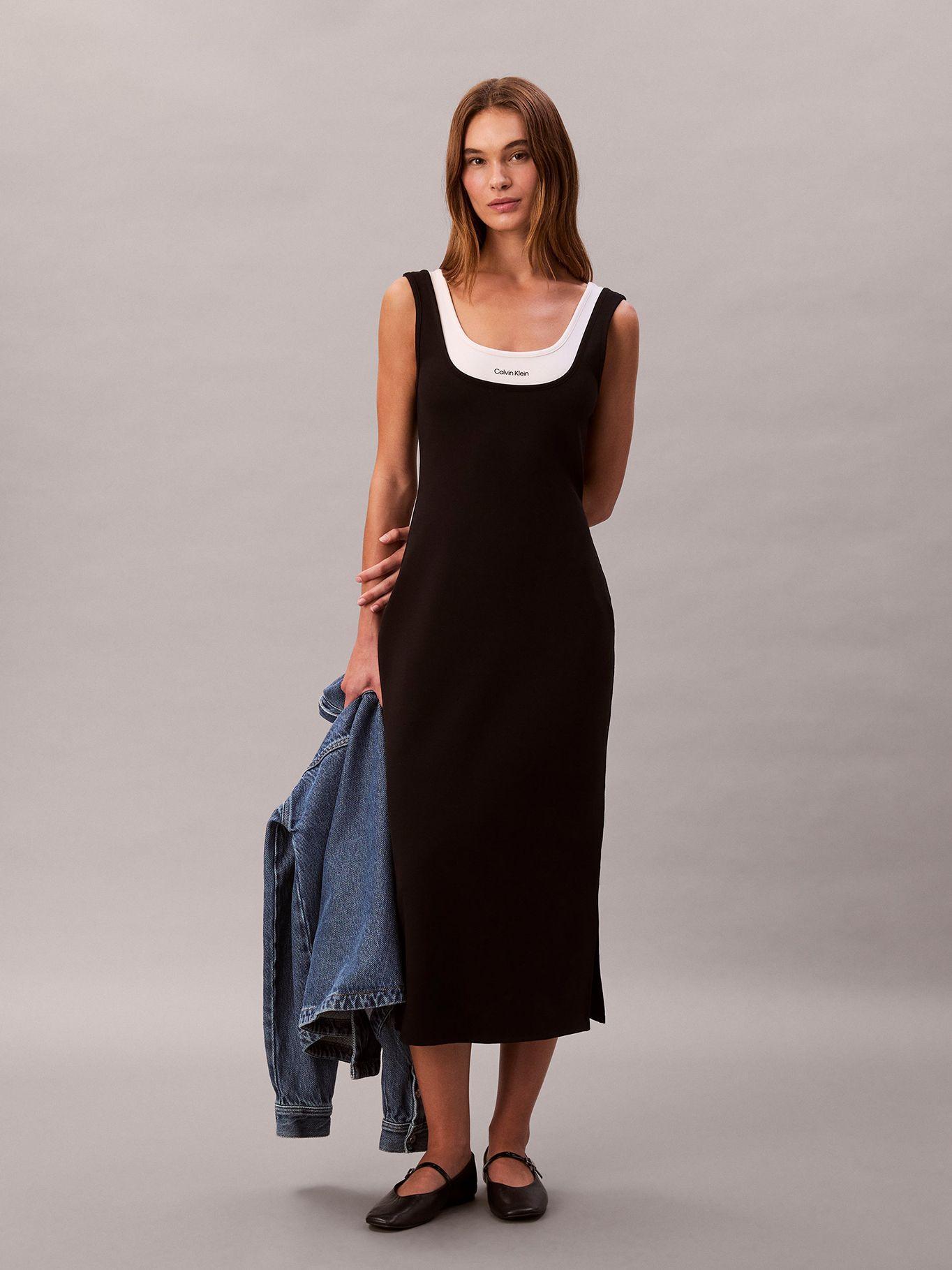 Vestido Midi Interlock Negro Calvin Klein-0
