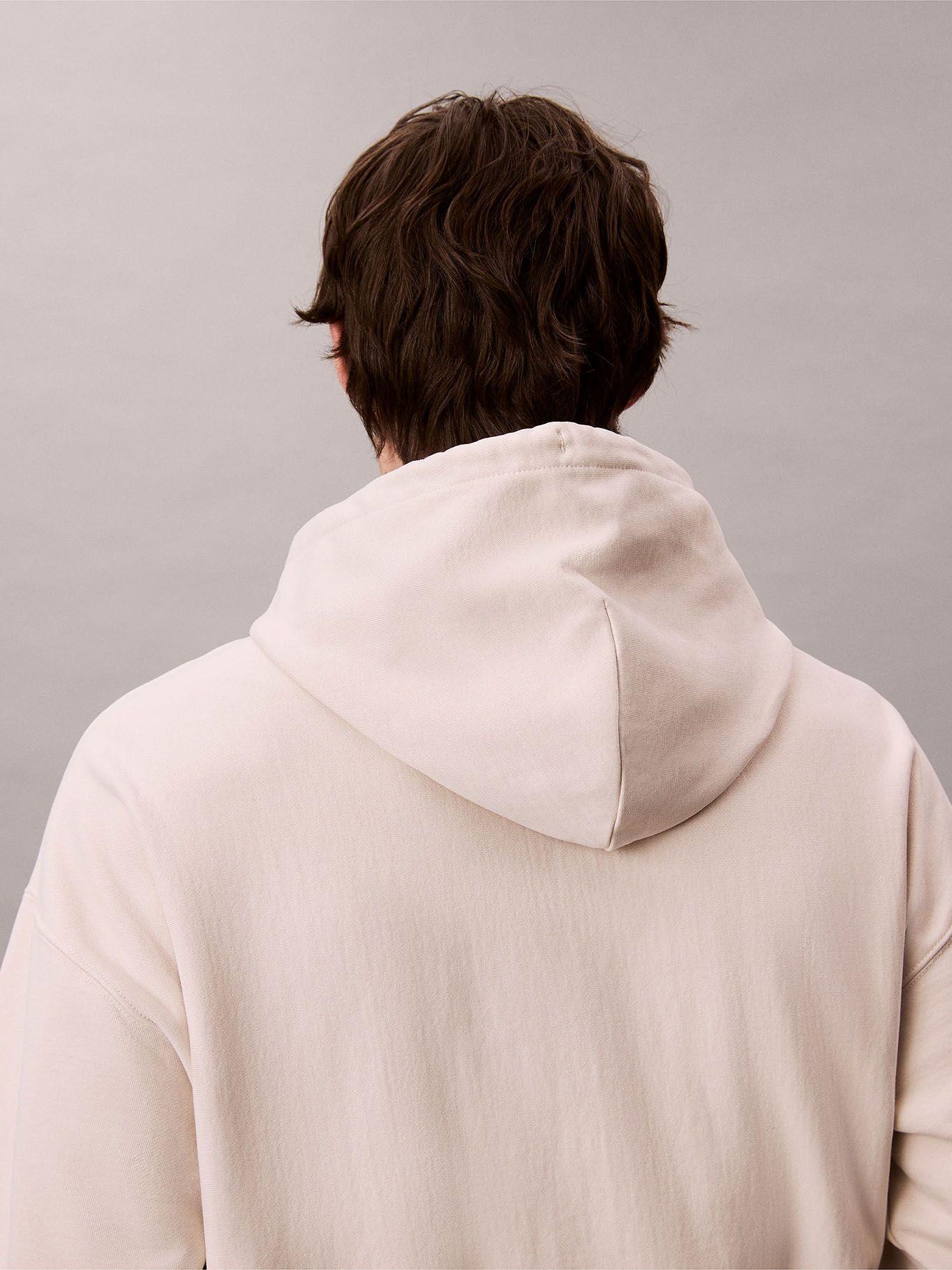 Polerón con Gorro y Tejido Felpa Beige Calvin Klein-4