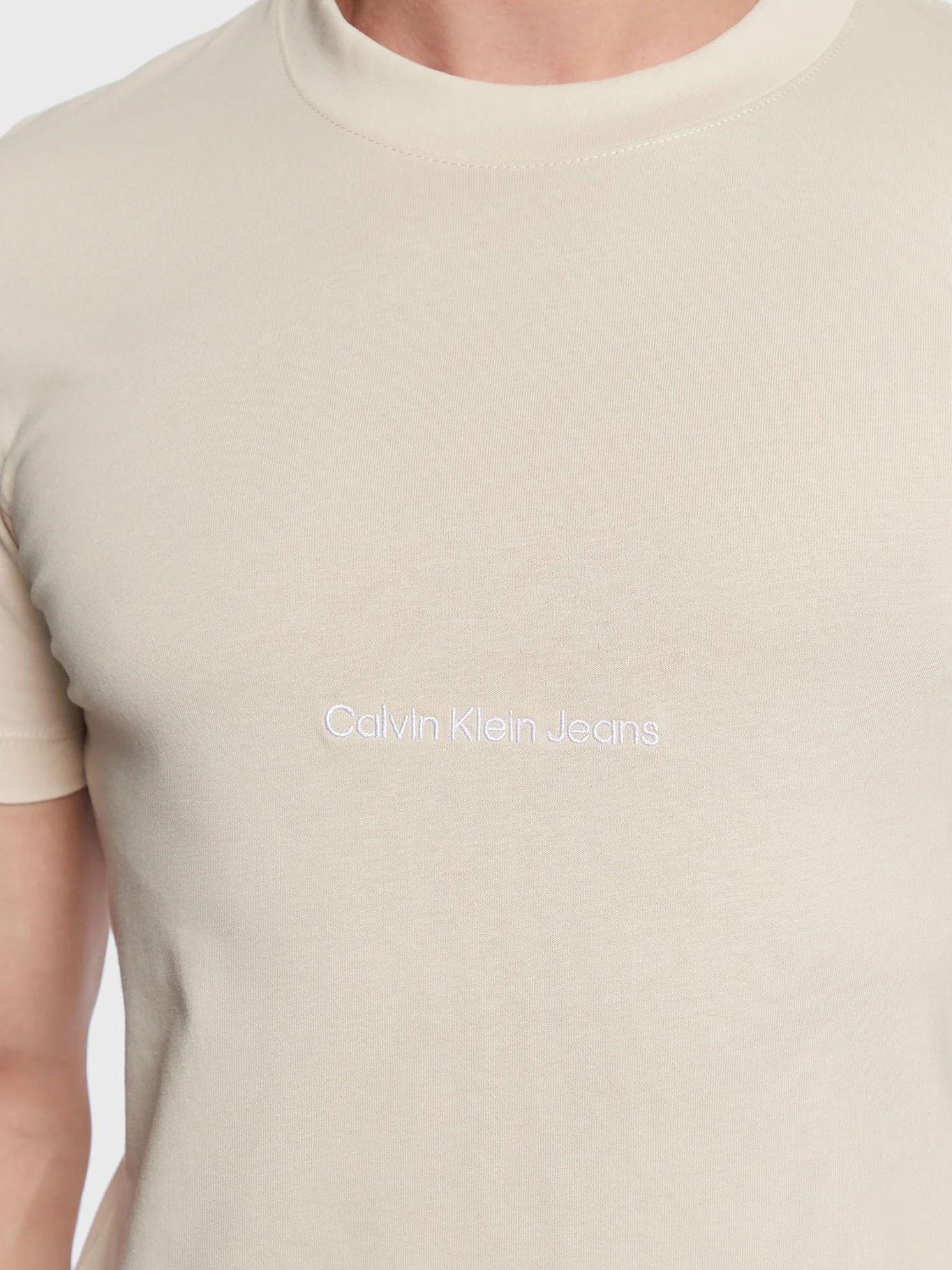 Camiseta slim con logo Beige Calvin Klein J30J322848-ACI-3