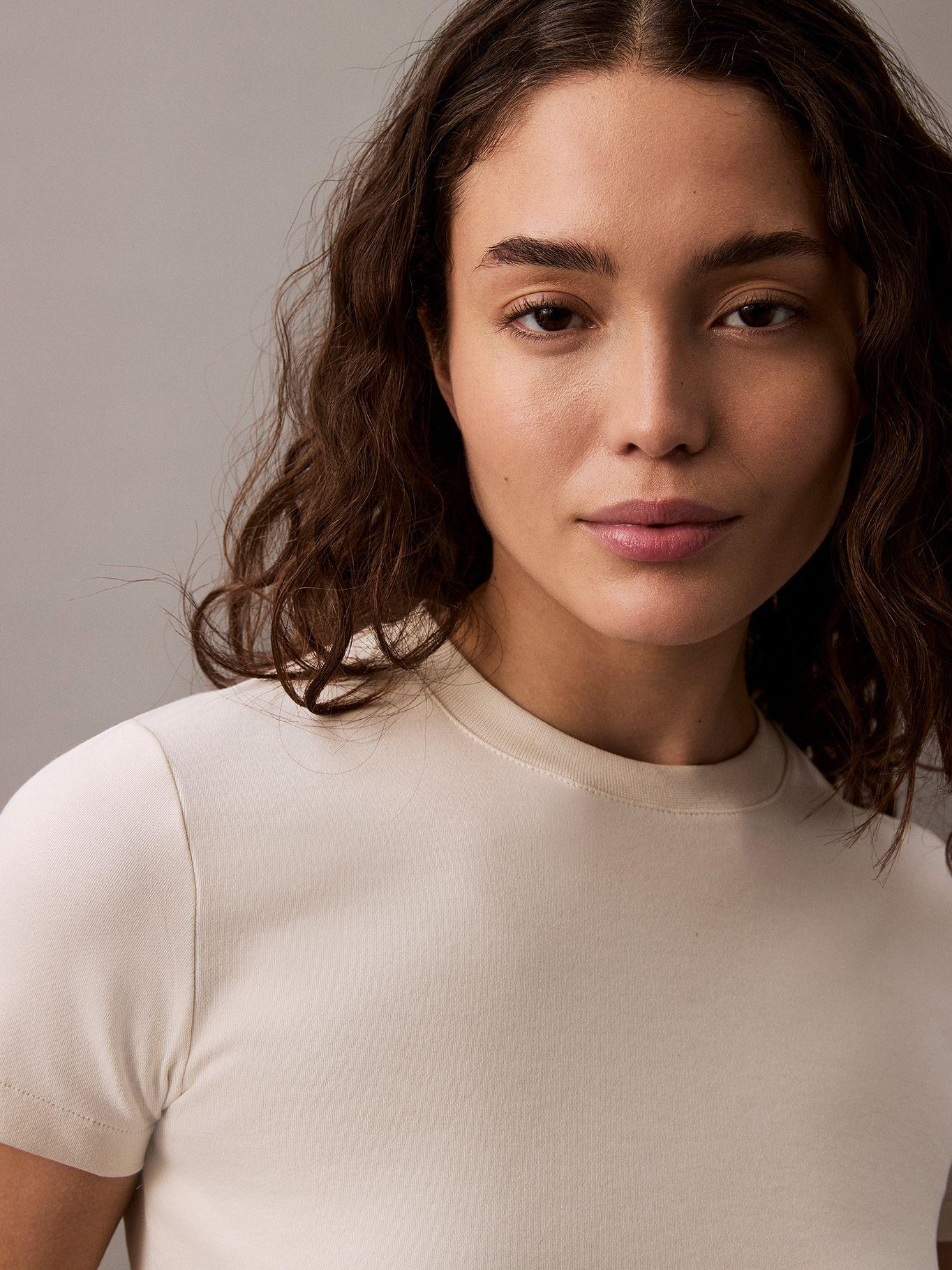 Polera Refined Cotton Relaxed Beige Calvin Klein-3