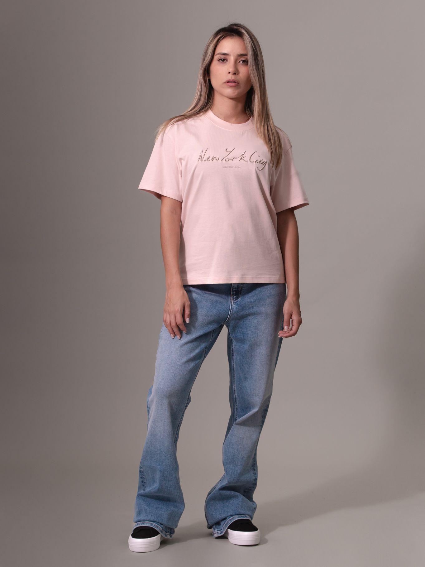 Polera Embroidered Nyc Relaxed Rosado Calvin Klein-1