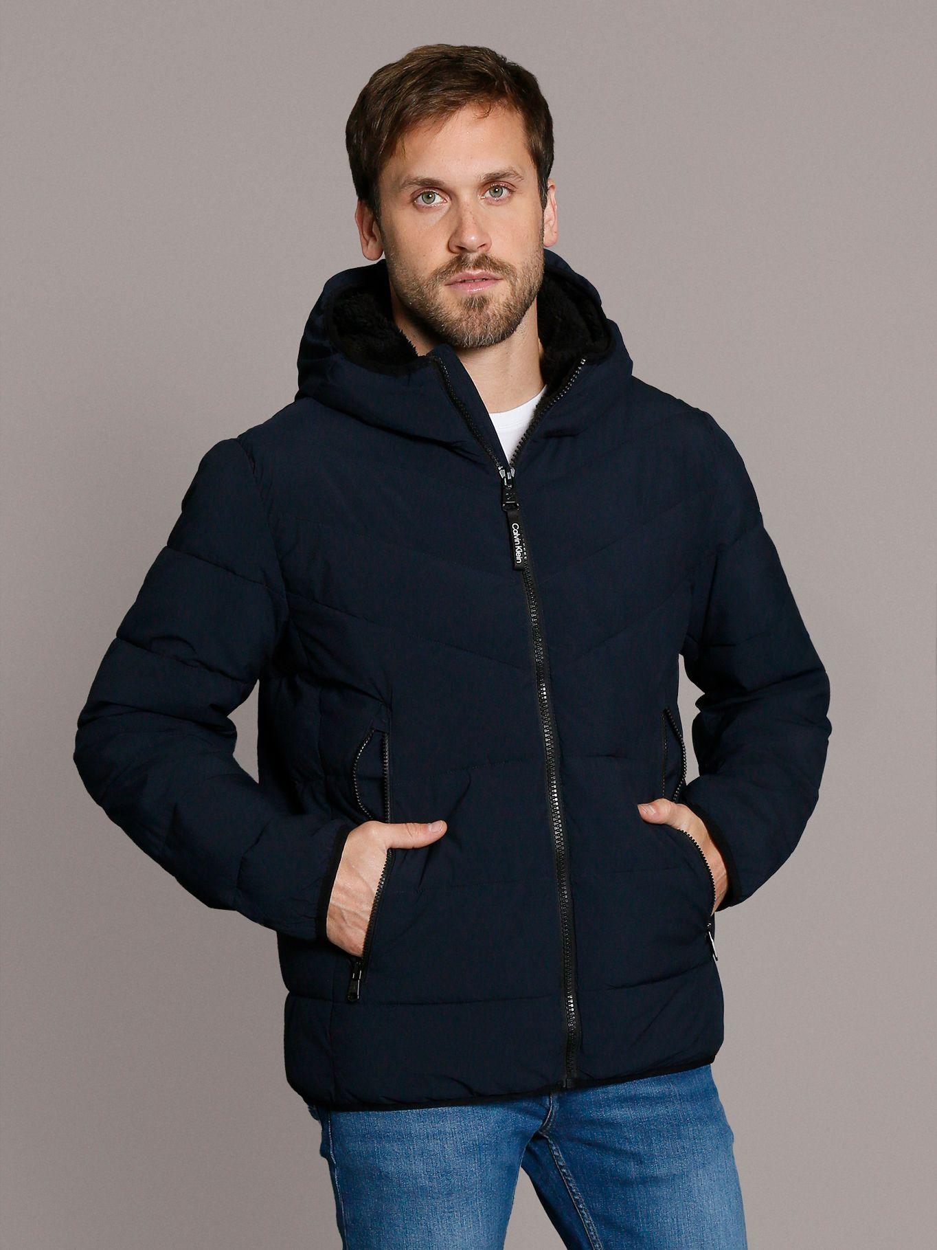 Parka con Gorro Stretch Azul Calvin Klein-0