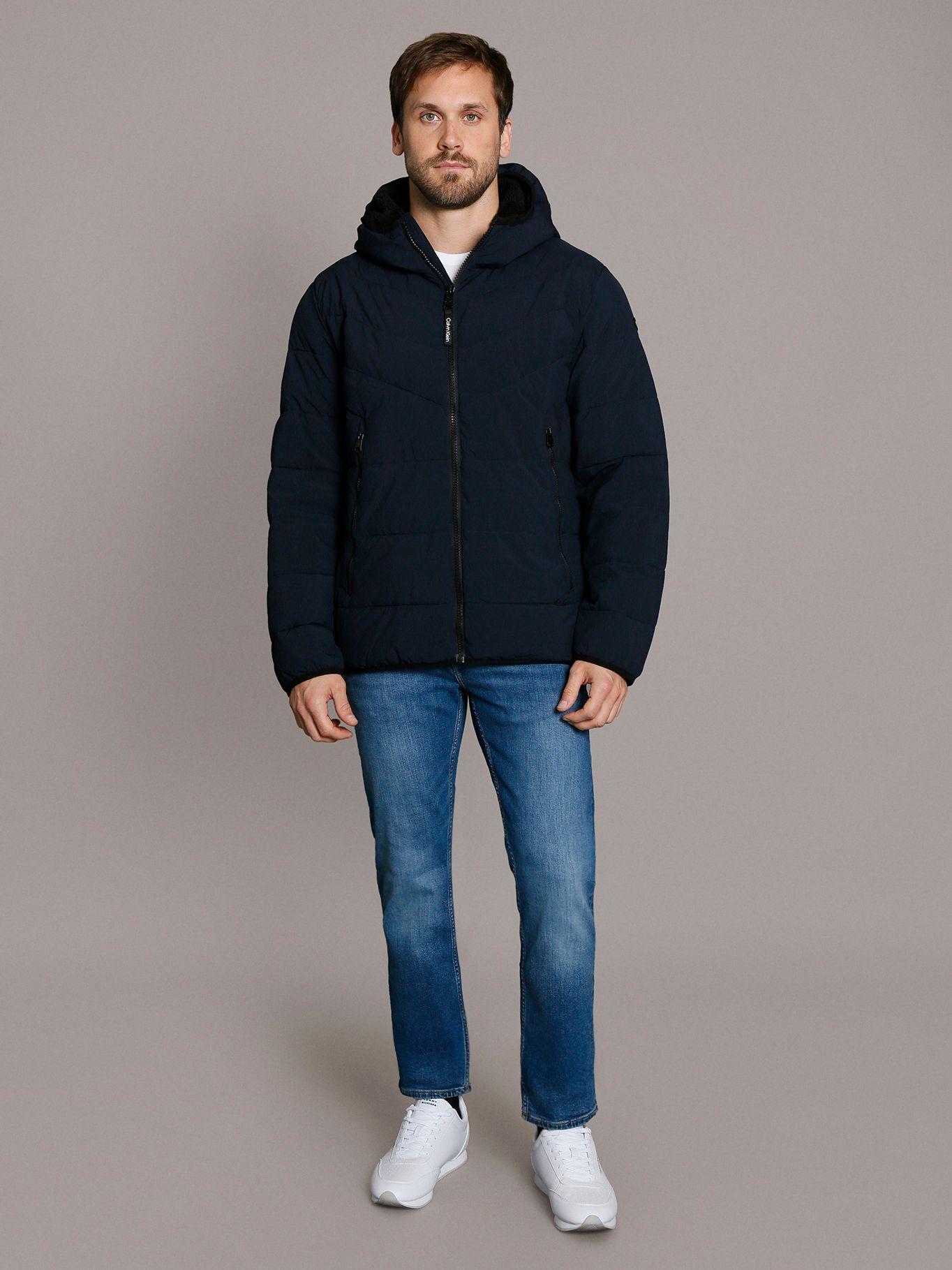 Parka con Gorro Stretch Azul Calvin Klein-4