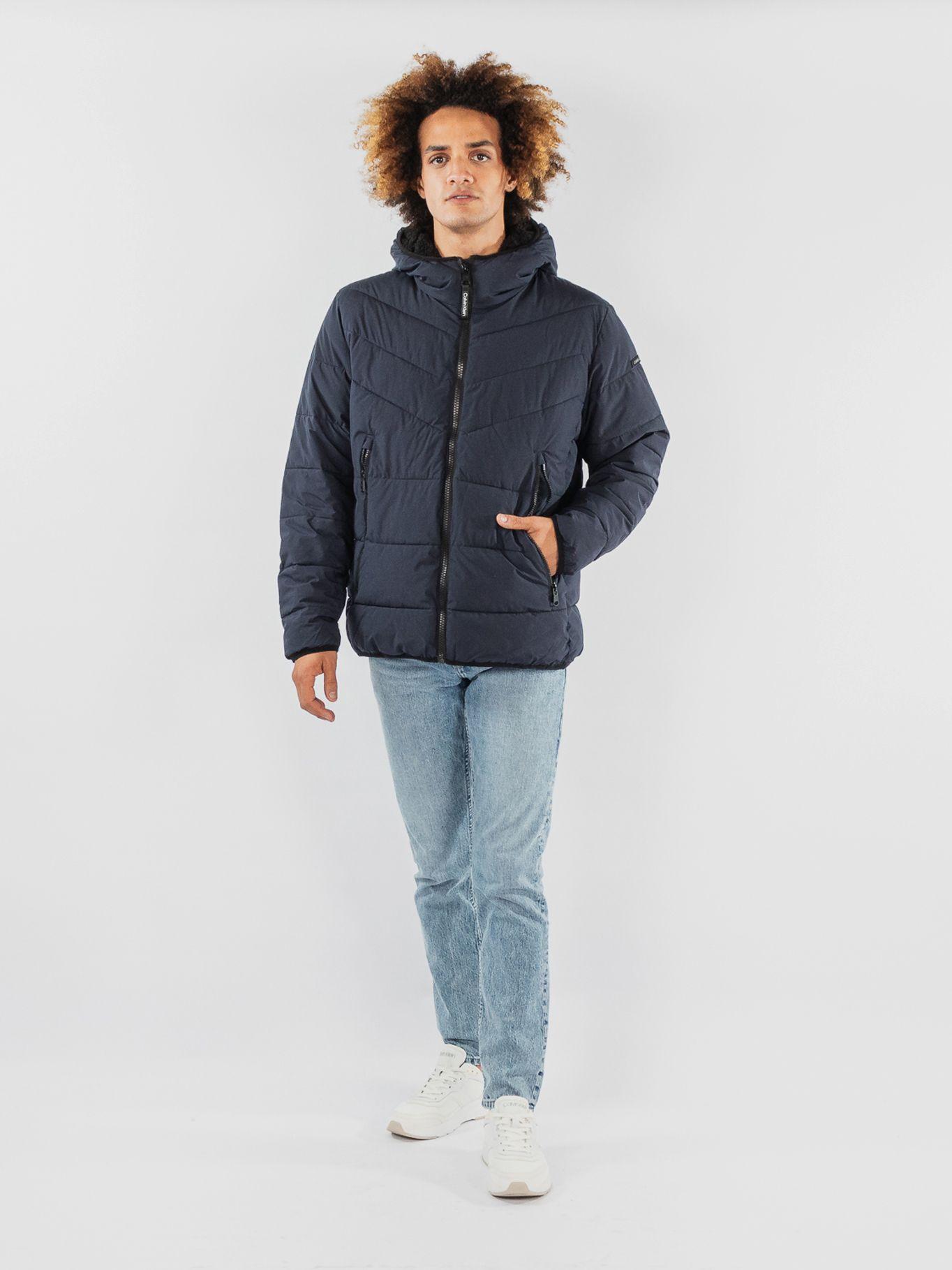Parka con Gorro Stretch Azul Calvin Klein-0