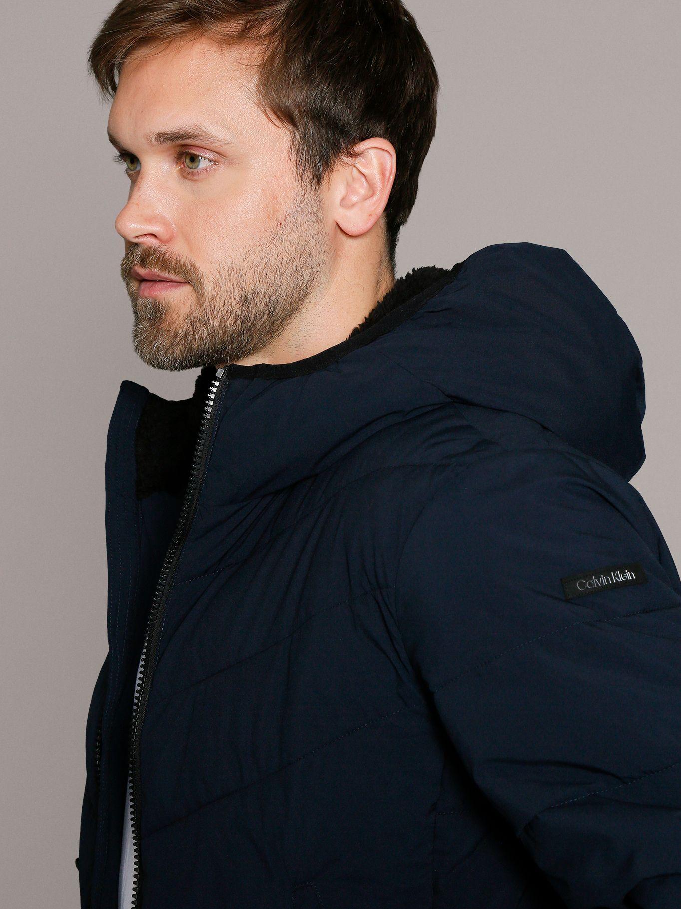 Parka con Gorro Stretch Azul Calvin Klein-5