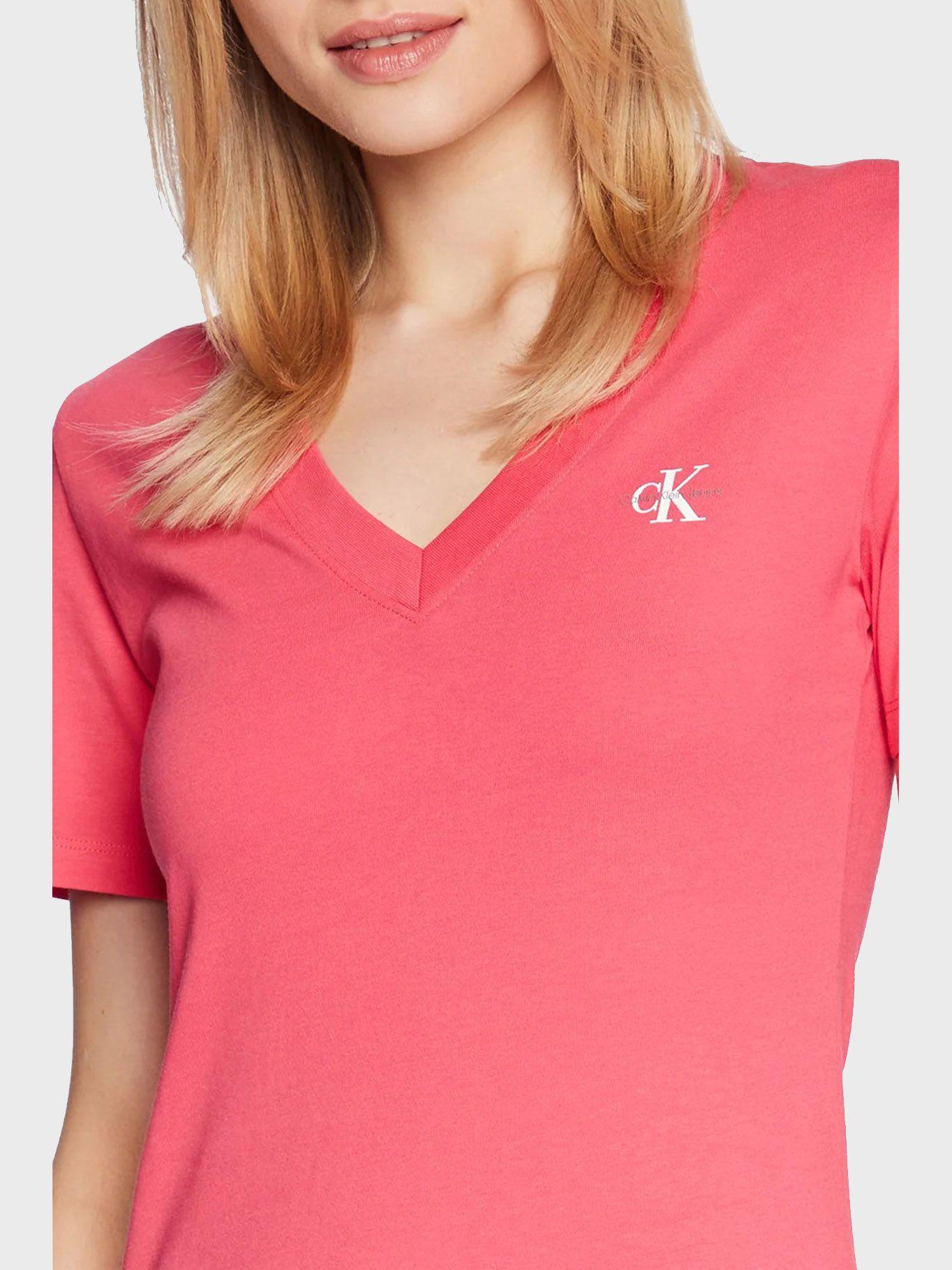 Polera Micro Monologo Slim Fit Rosado Calvin Klein-3